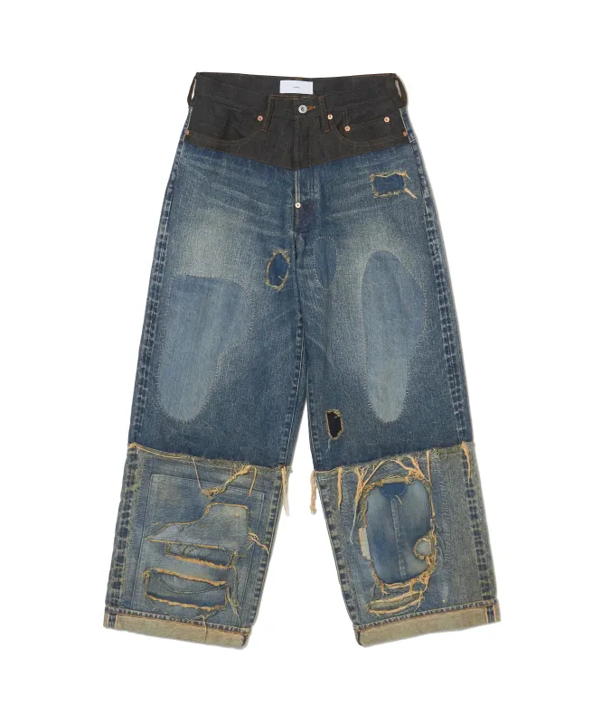 STRATUM DENIM PANTS WIDE CUT sold by Sugarhill