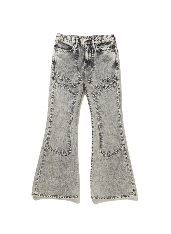 ACID WASHED MODERN WESTERN FLARED TROUSERS sold by Sugarhill