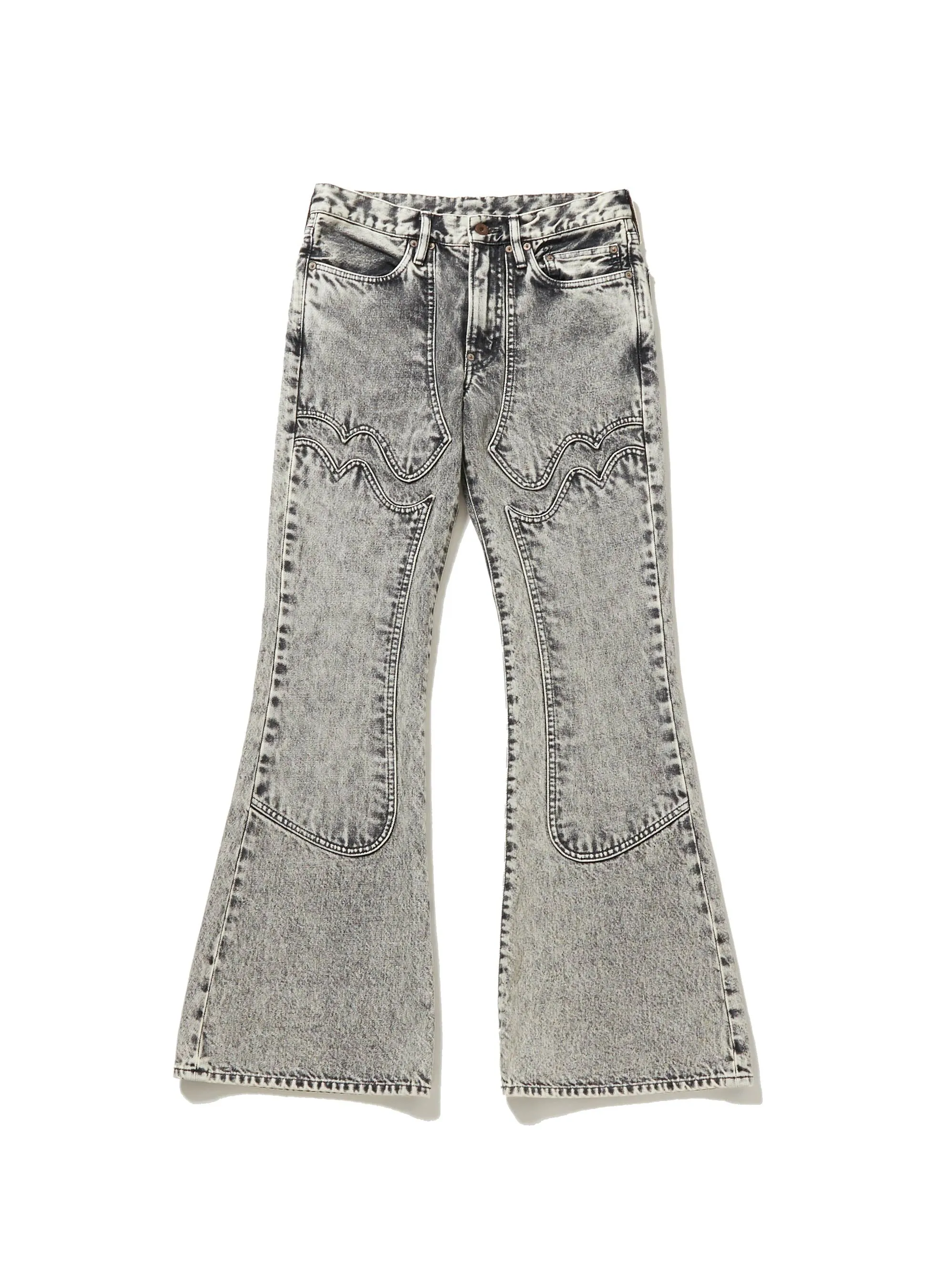 ACID WASHED MODERN WESTERN FLARED TROUSERS sold by Sugarhill
