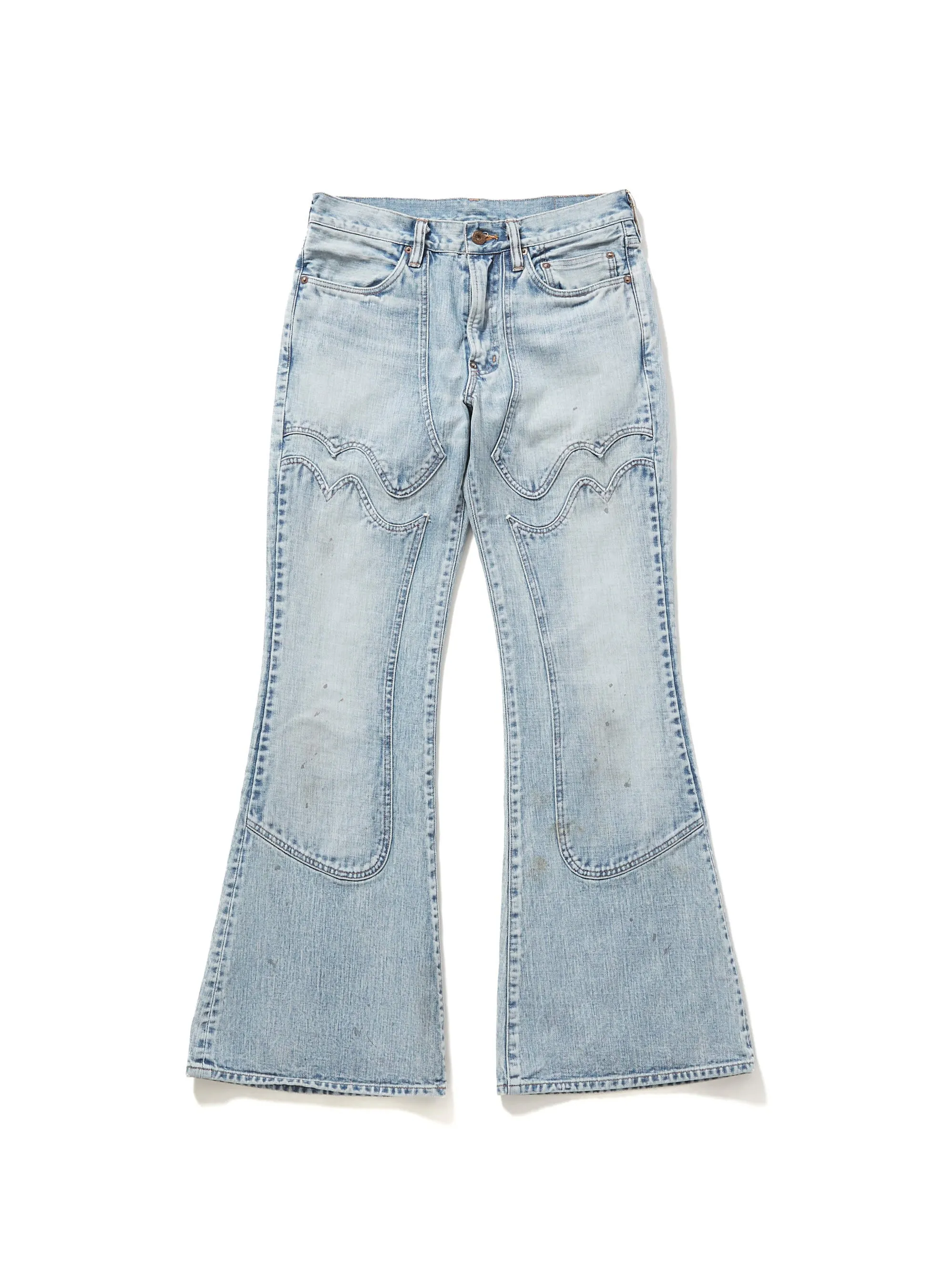 FADED WESTERN MODERN DENIM TROUSERS FLARED CUT sold by Sugarhill