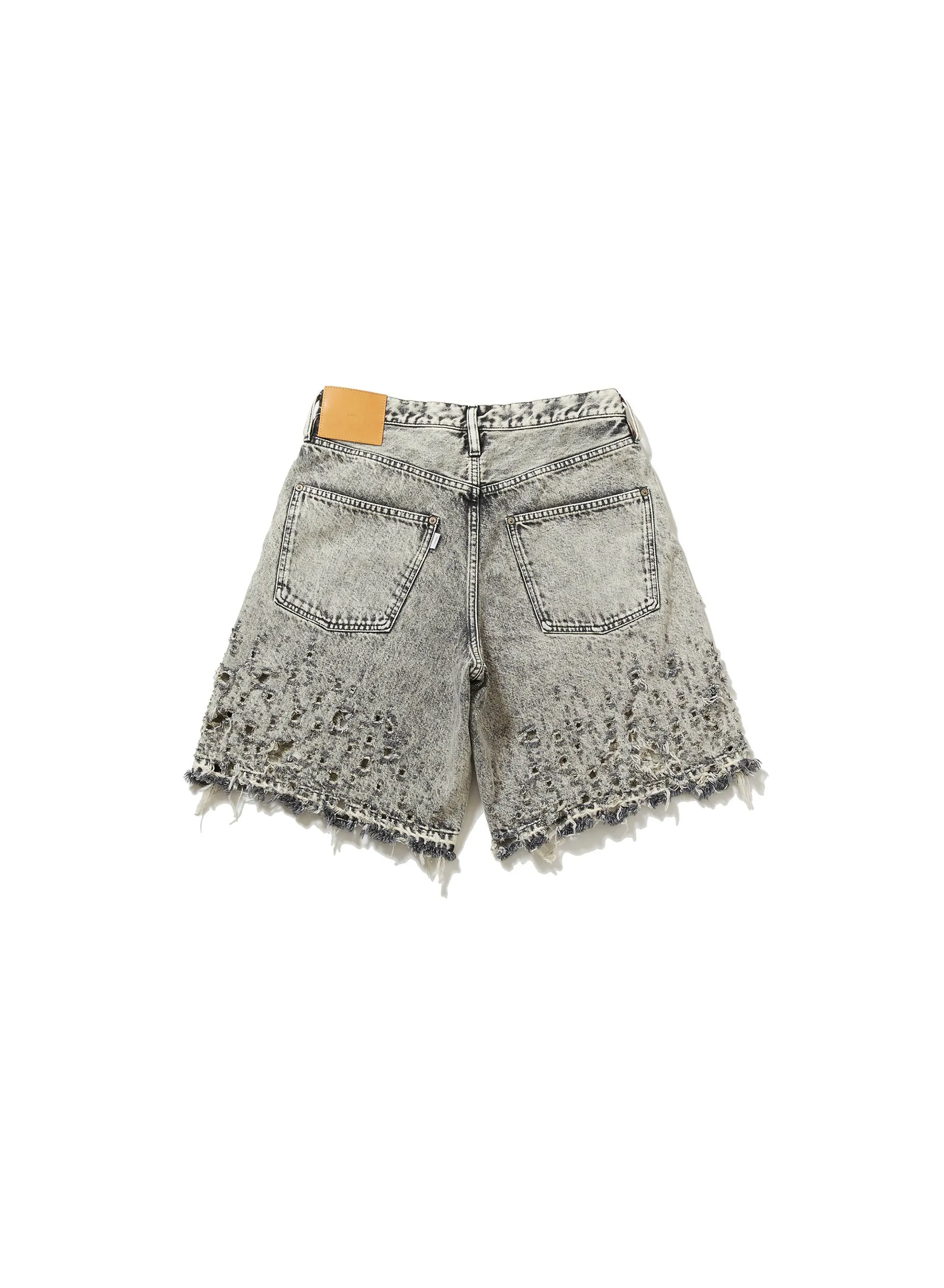 CRASHED BLACK MODERN DENIM WIDE SHORTS sold by Sugarhill product image thumbnail 2