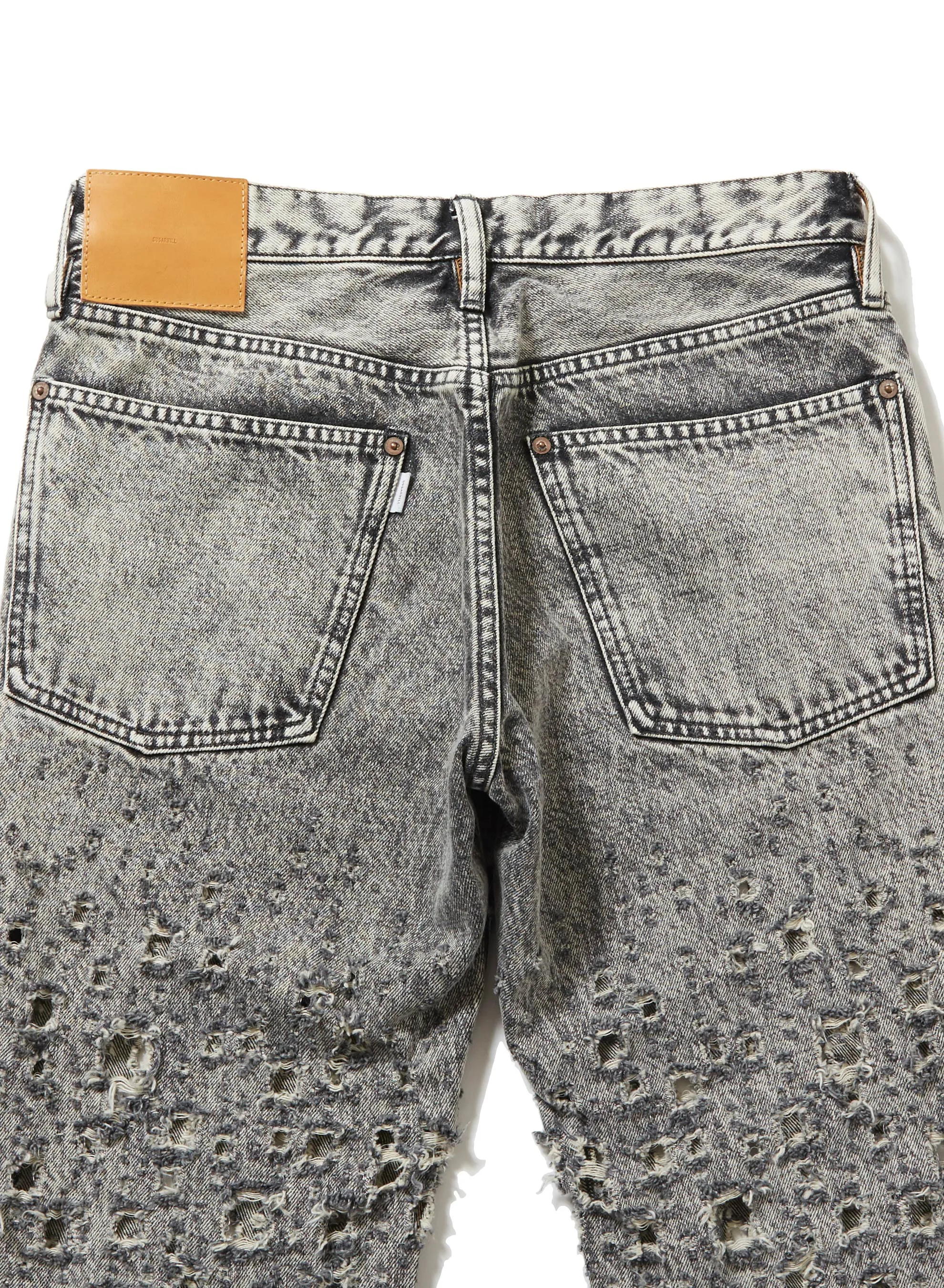 CRASHED BLACK MODERN DENIM FLARED TROUSERS sold by Sugarhill product image thumbnail 5