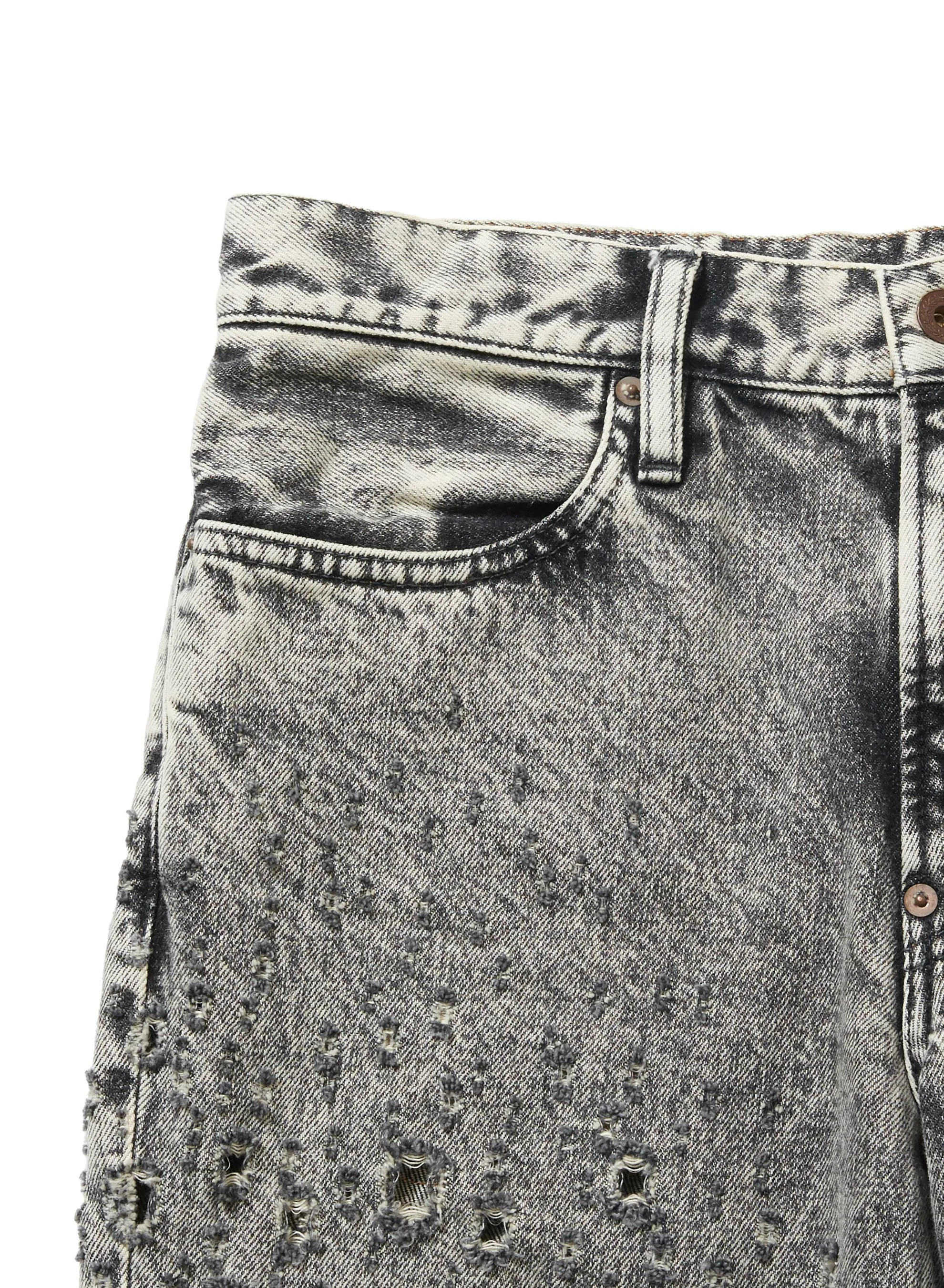 CRASHED BLACK MODERN DENIM FLARED TROUSERS sold by Sugarhill product image thumbnail 3