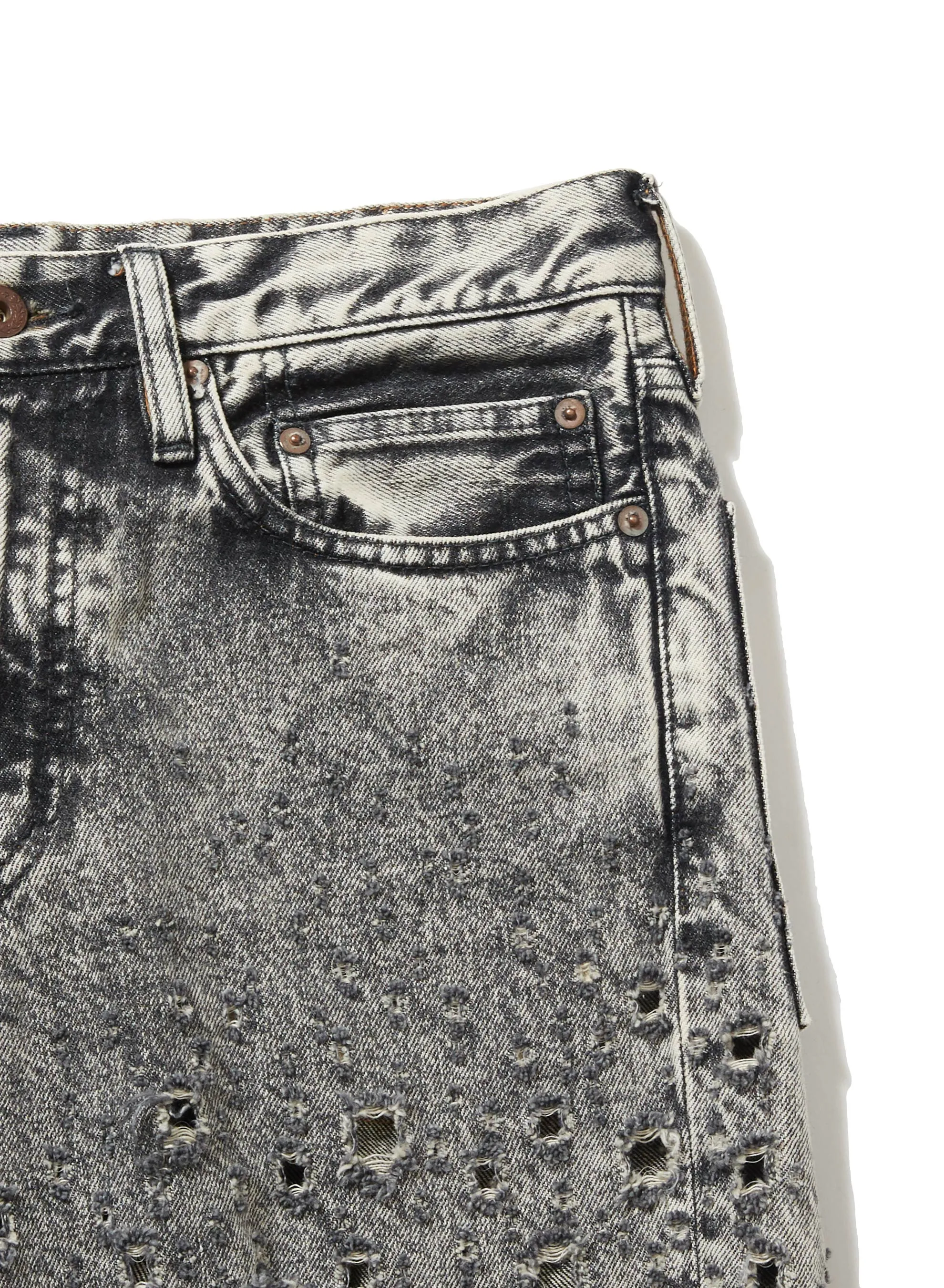 CRASHED BLACK MODERN DENIM FLARED TROUSERS sold by Sugarhill product image thumbnail 4