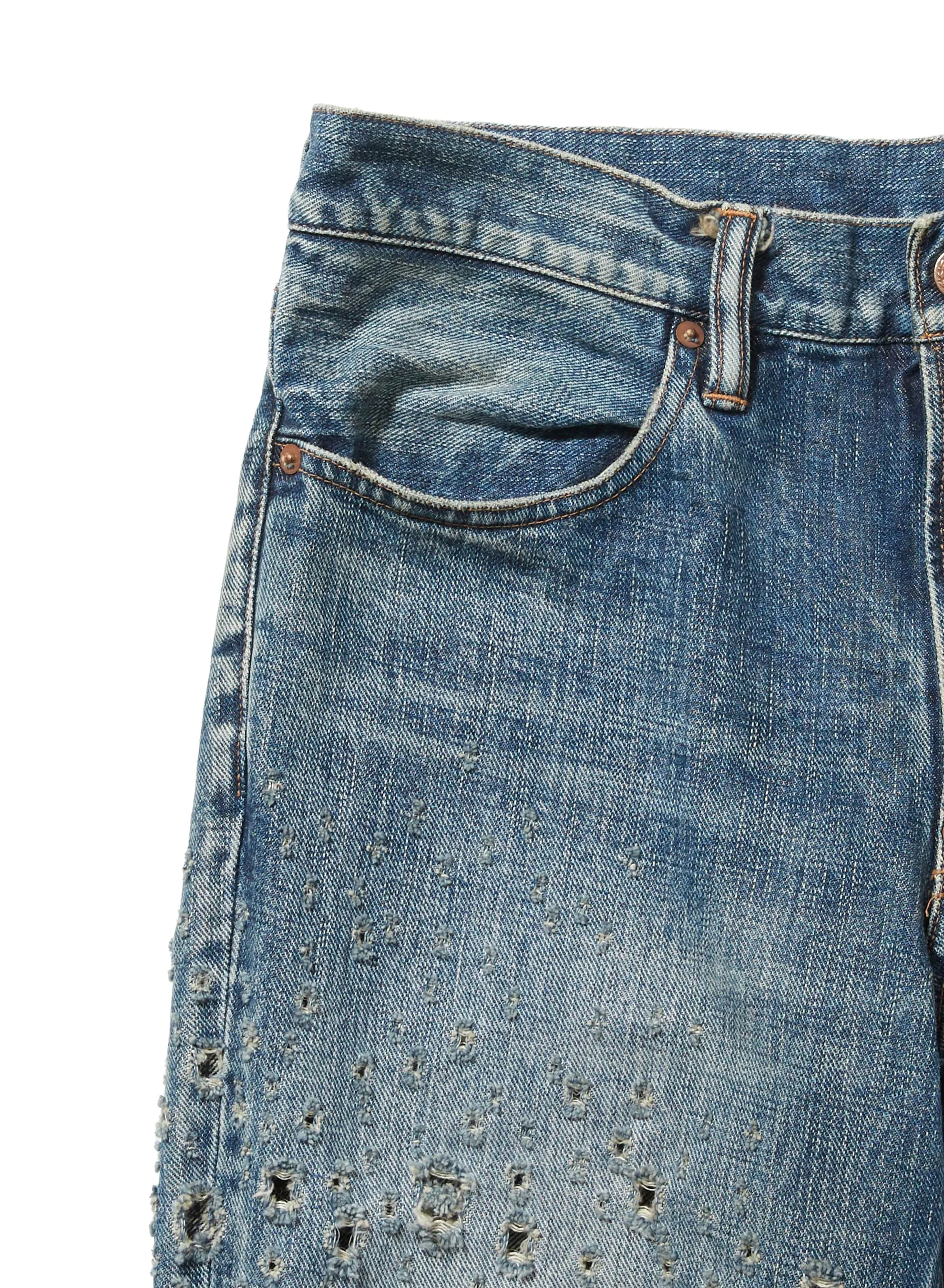 CRASHED MODERN DENIM FLARED TROUSERS sold by Sugarhill product image thumbnail 3