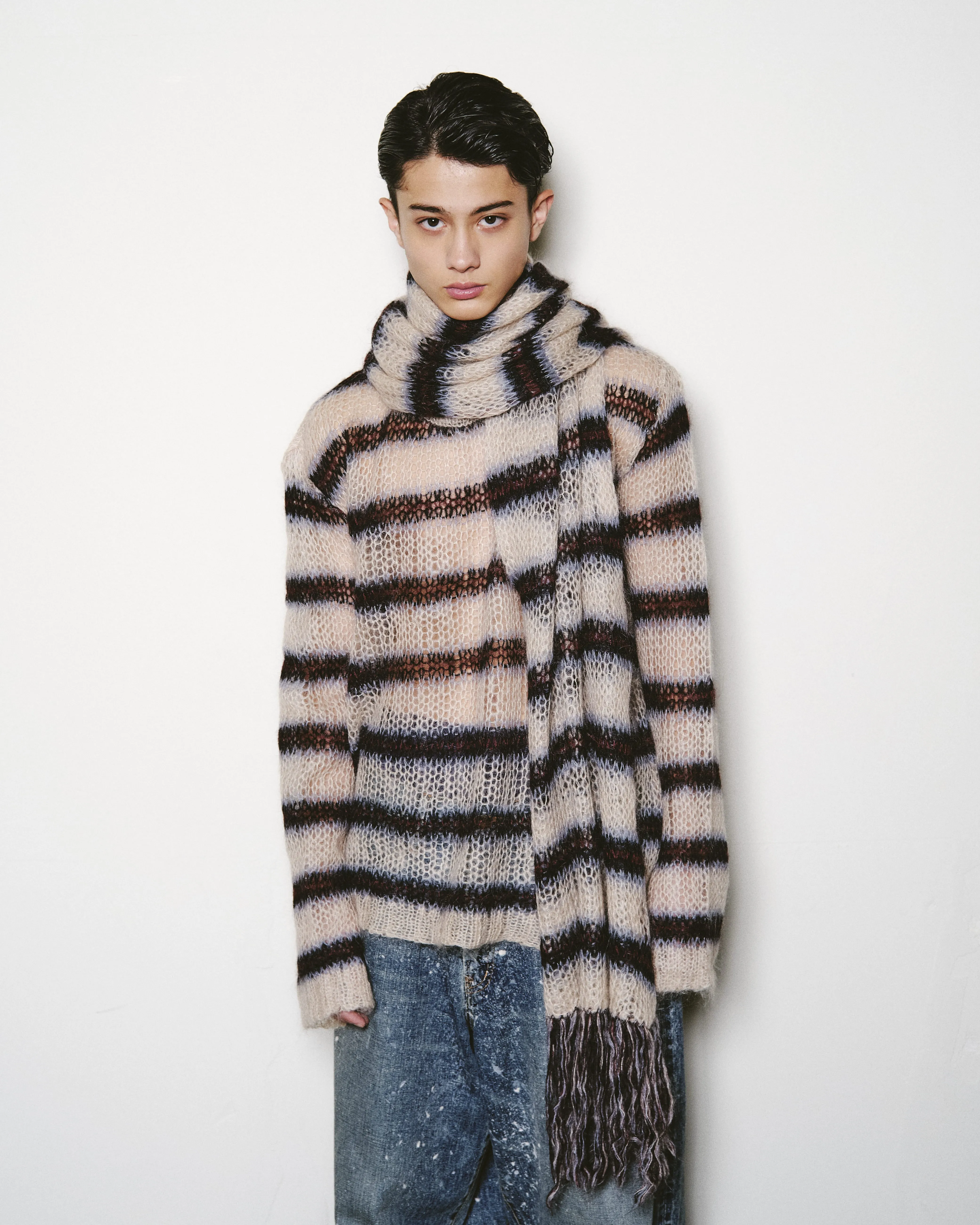 MOHAIR STRIPE MUFFLER sold by Sugarhill product image thumbnail 5