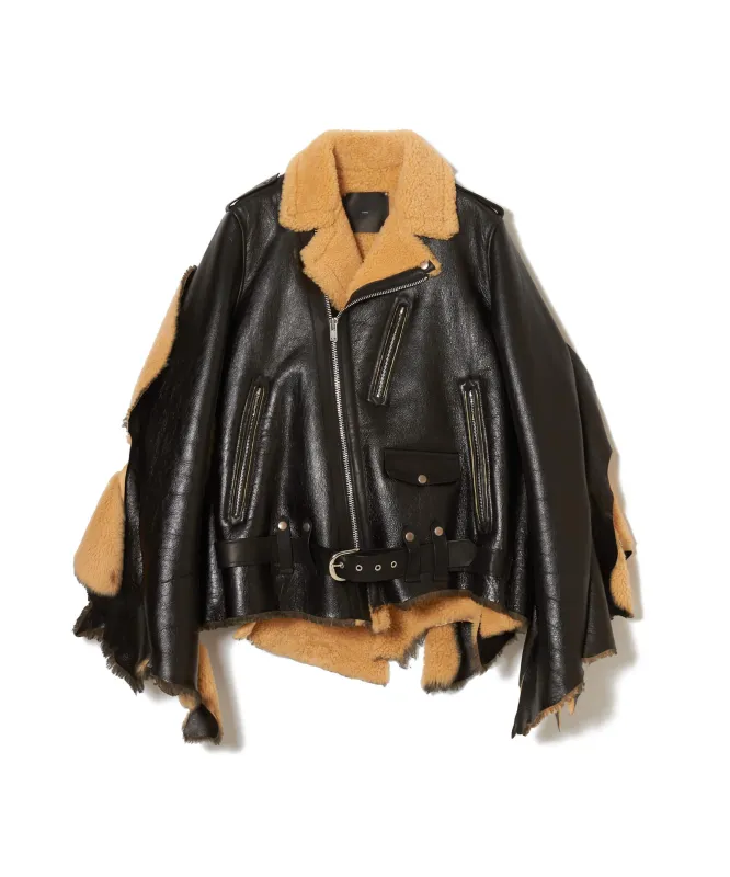 SHEARLING LEATHER BIKER'S JACKET sold by Sugarhill