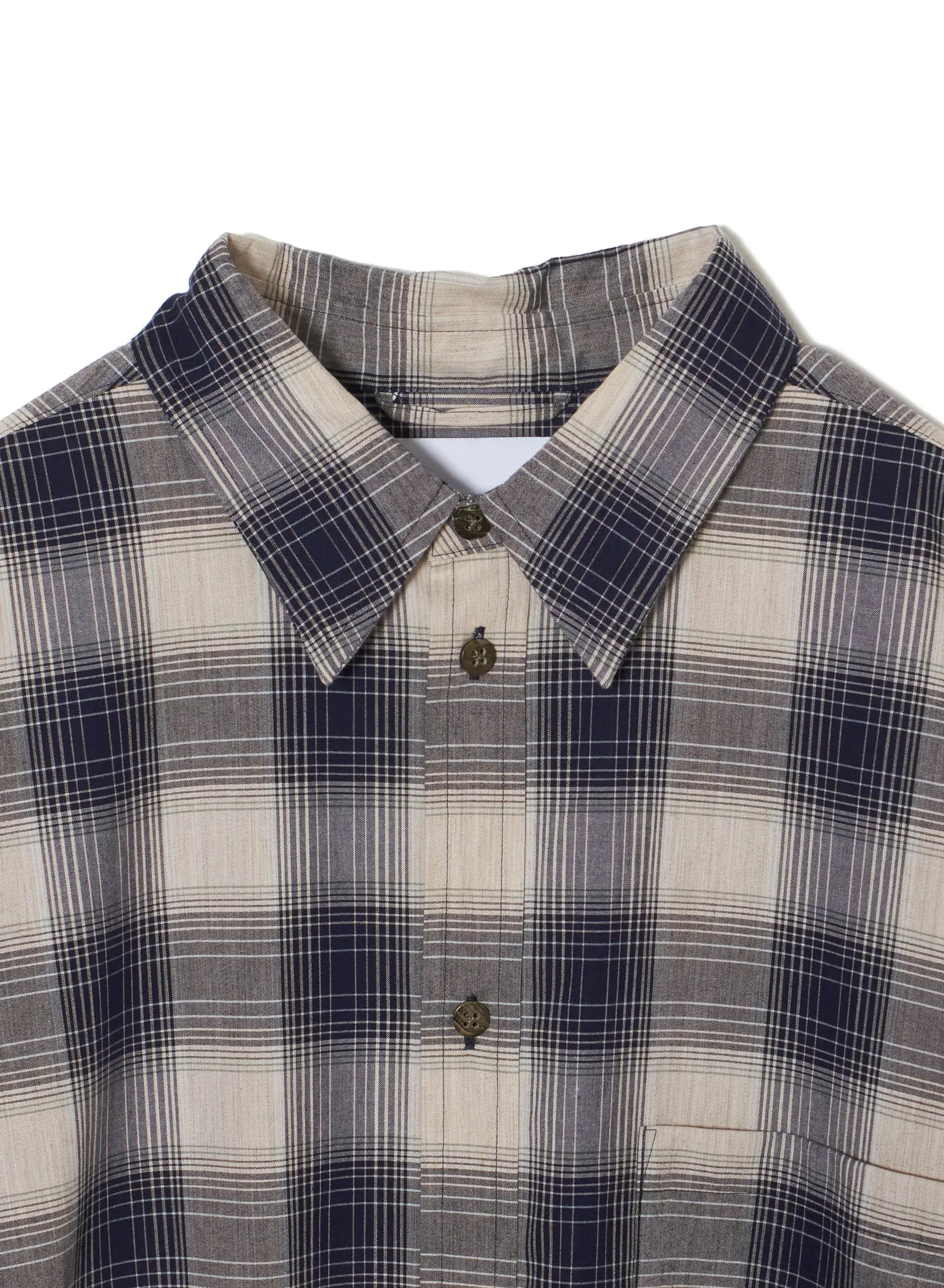 YAK OMBRE PLAID REGULAR COLLAR BLOUSE sold by Sugarhill product image thumbnail 5