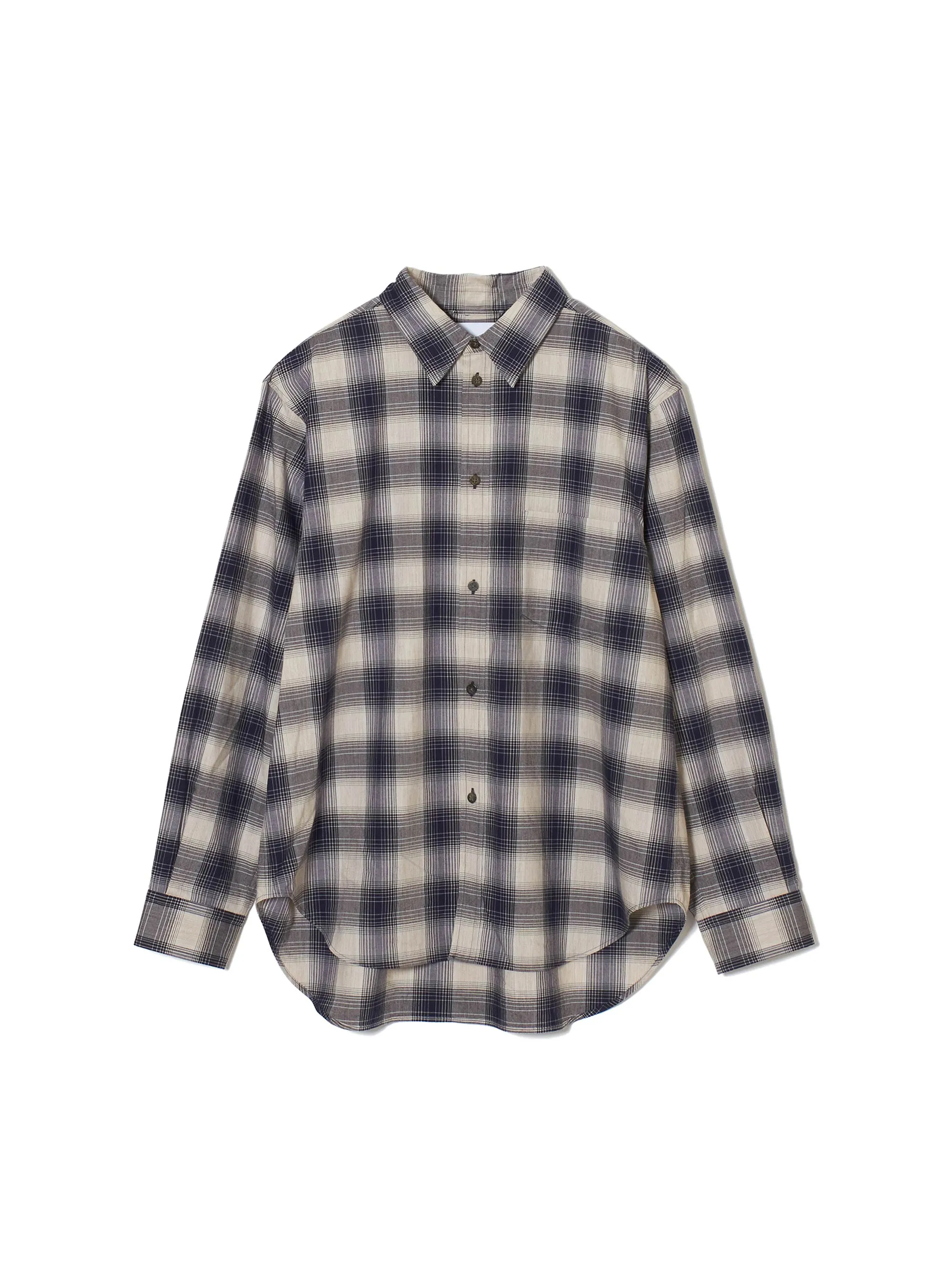YAK OMBRE PLAID REGULAR COLLAR BLOUSE sold by Sugarhill