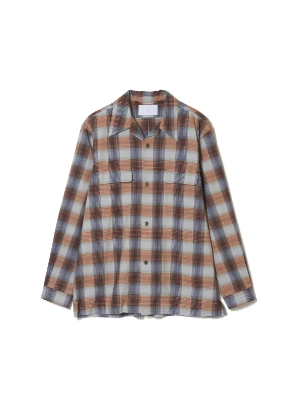 YAK OMBRE PLAID OPEN COLLAR BLOUSE sold by Sugarhill