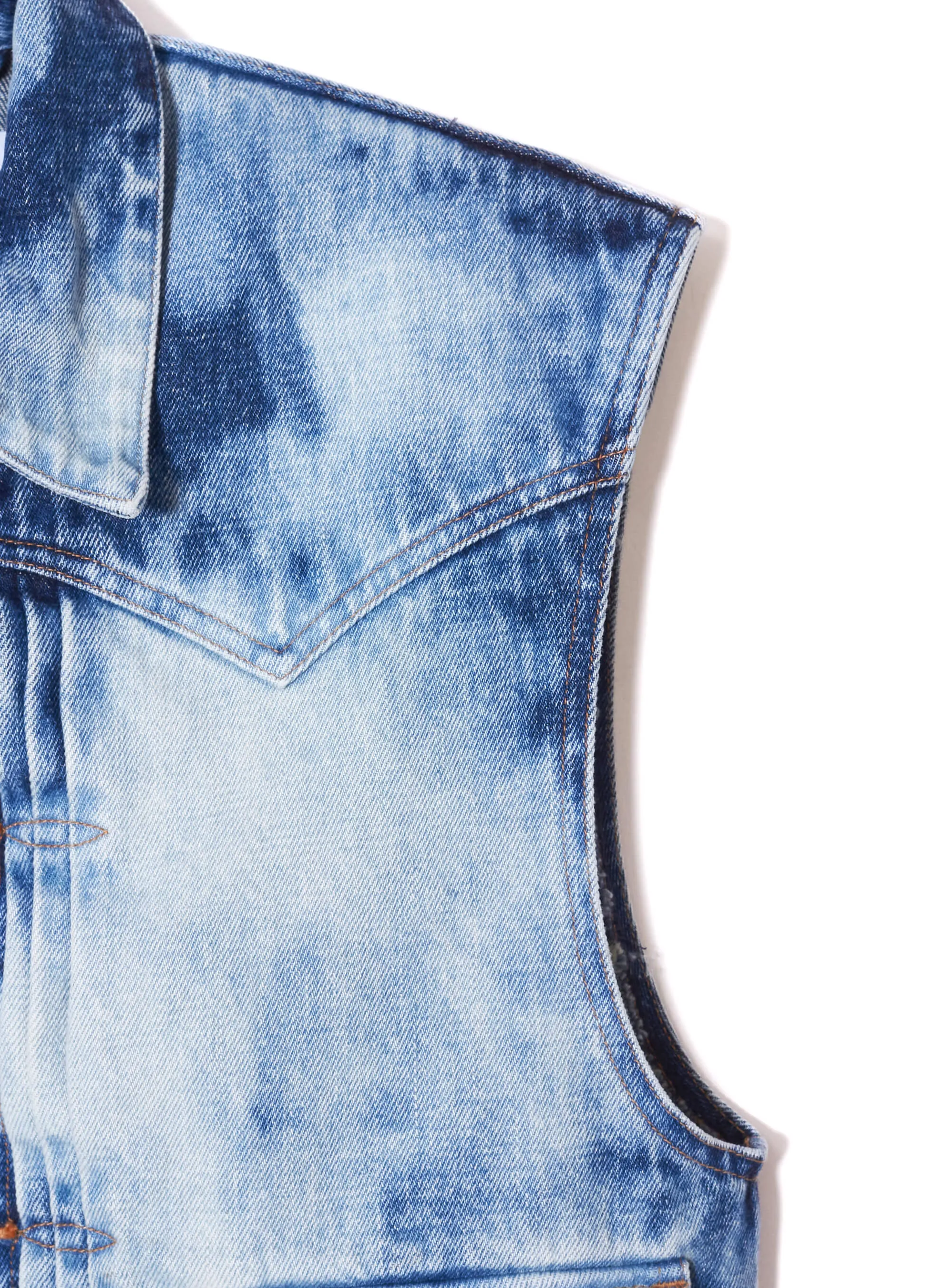 RANDOM BLEACH CLASSIC DENIM VEST sold by Sugarhill product image thumbnail 4