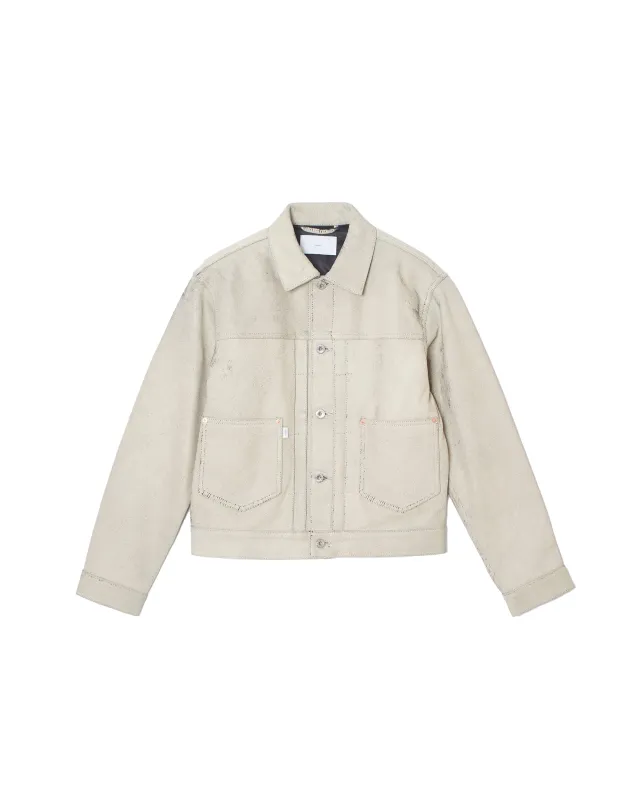 GILL LEATHER DENIM JACKET sold by Sugarhill