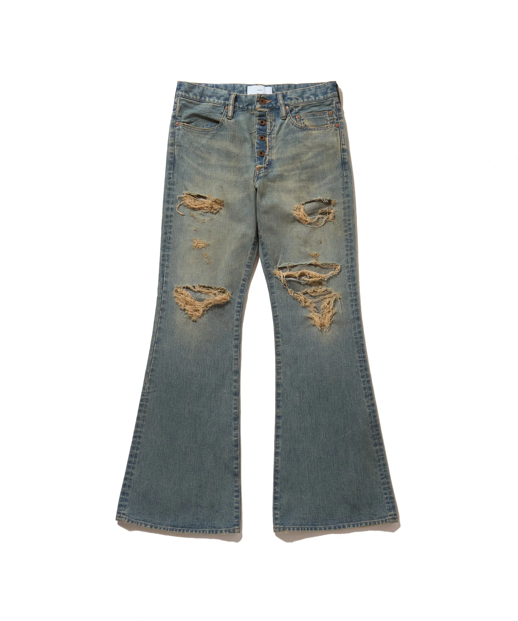 DAMAGED MODERN DENIM PANTS FLARED CUT sold by Sugarhill