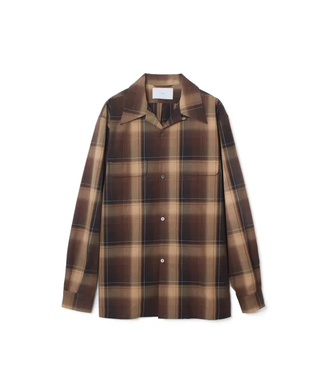 OMBRE PLAID OPEN COLLAR BLOUSE made by Sugarhill