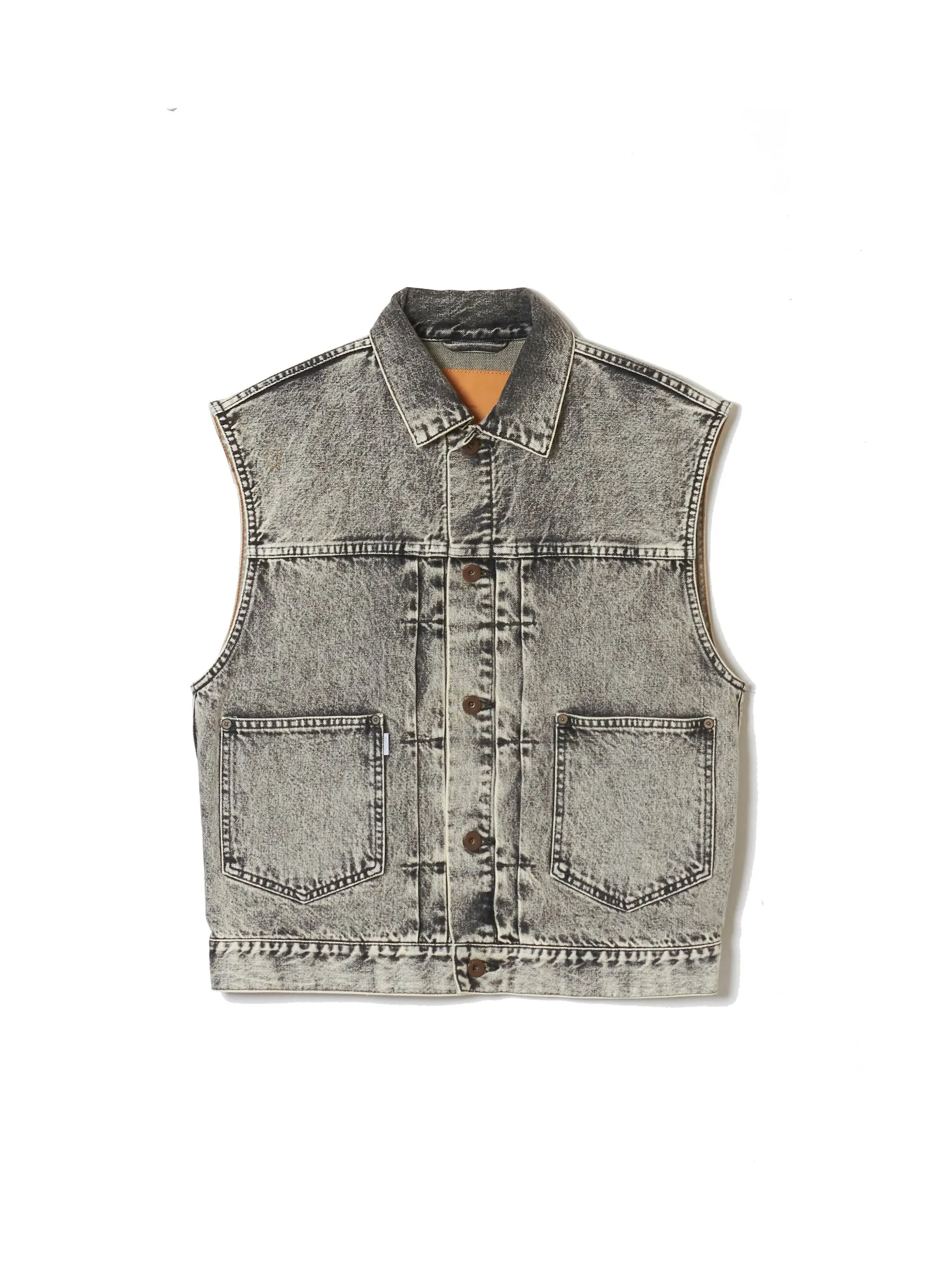 ACID WASHED MODERN DENIM VEST sold by Sugarhill