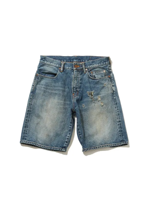 FADEED MODERN DENIM SHORTS made by Sugar Hill Tokyo