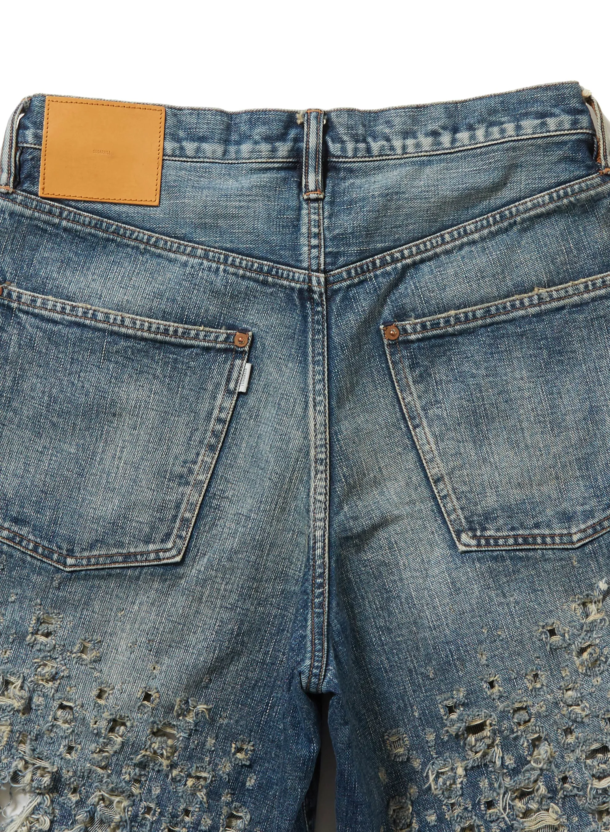 CRASHED MODERN DENIM WIDE SHORTS sold by Sugarhill product image thumbnail 5