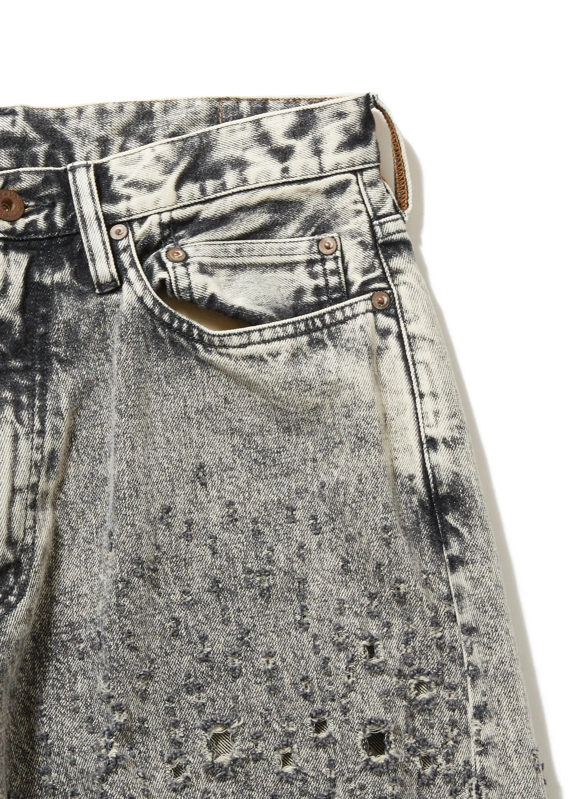 CRASHED BLACK MODERN DENIM WIDE TROUSERS sold by Sugarhill product image thumbnail 4