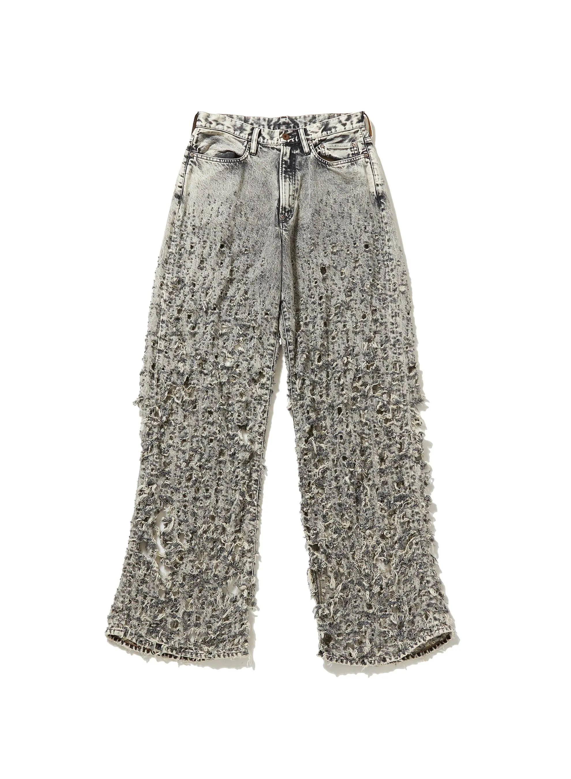CRASHED BLACK MODERN DENIM WIDE TROUSERS sold by Sugarhill
