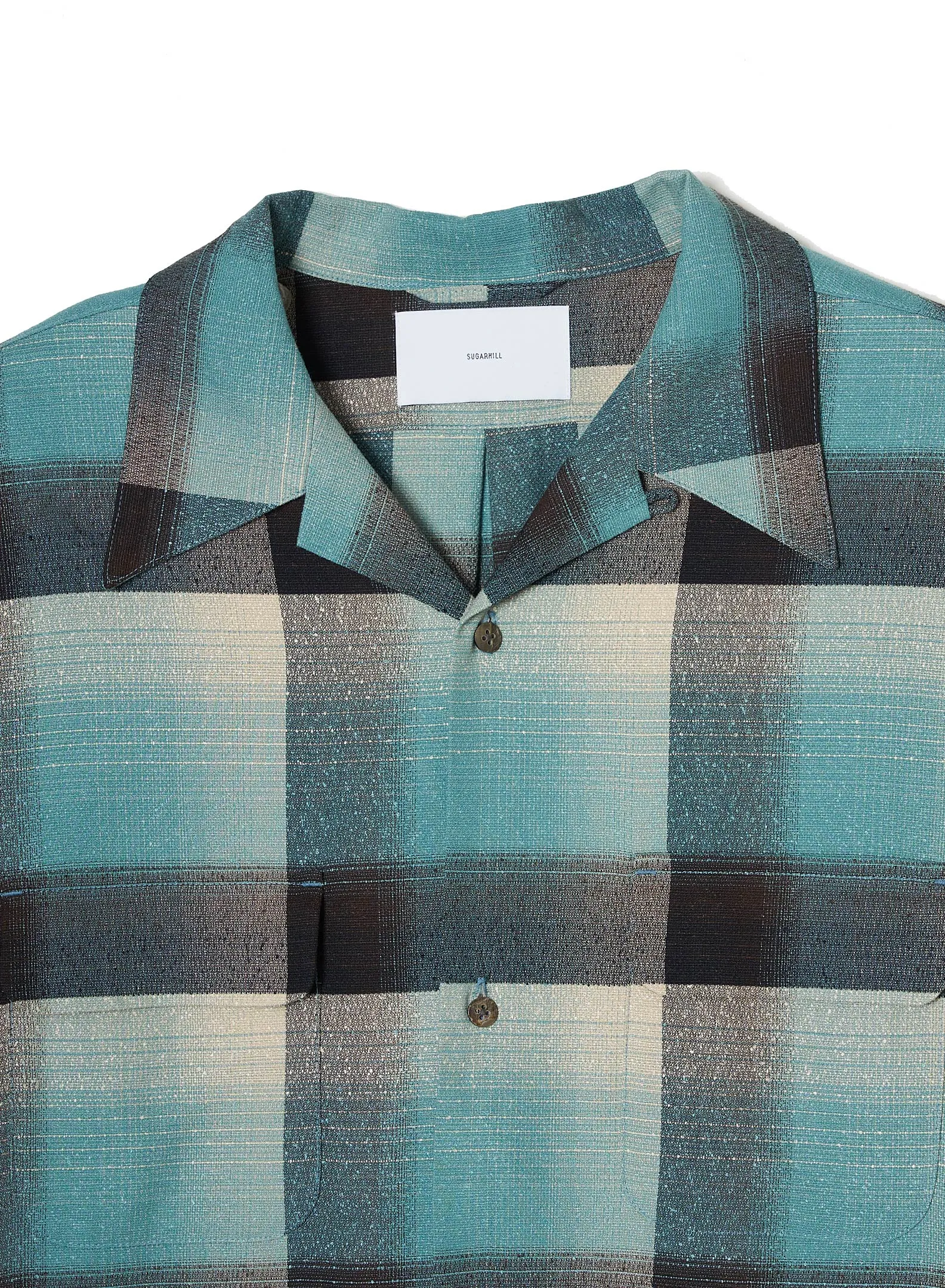 RAYON OMBRE PLAID OPEN COLLAR BLOUSE HALF SLEEVE sold by Sugarhill product image thumbnail 5