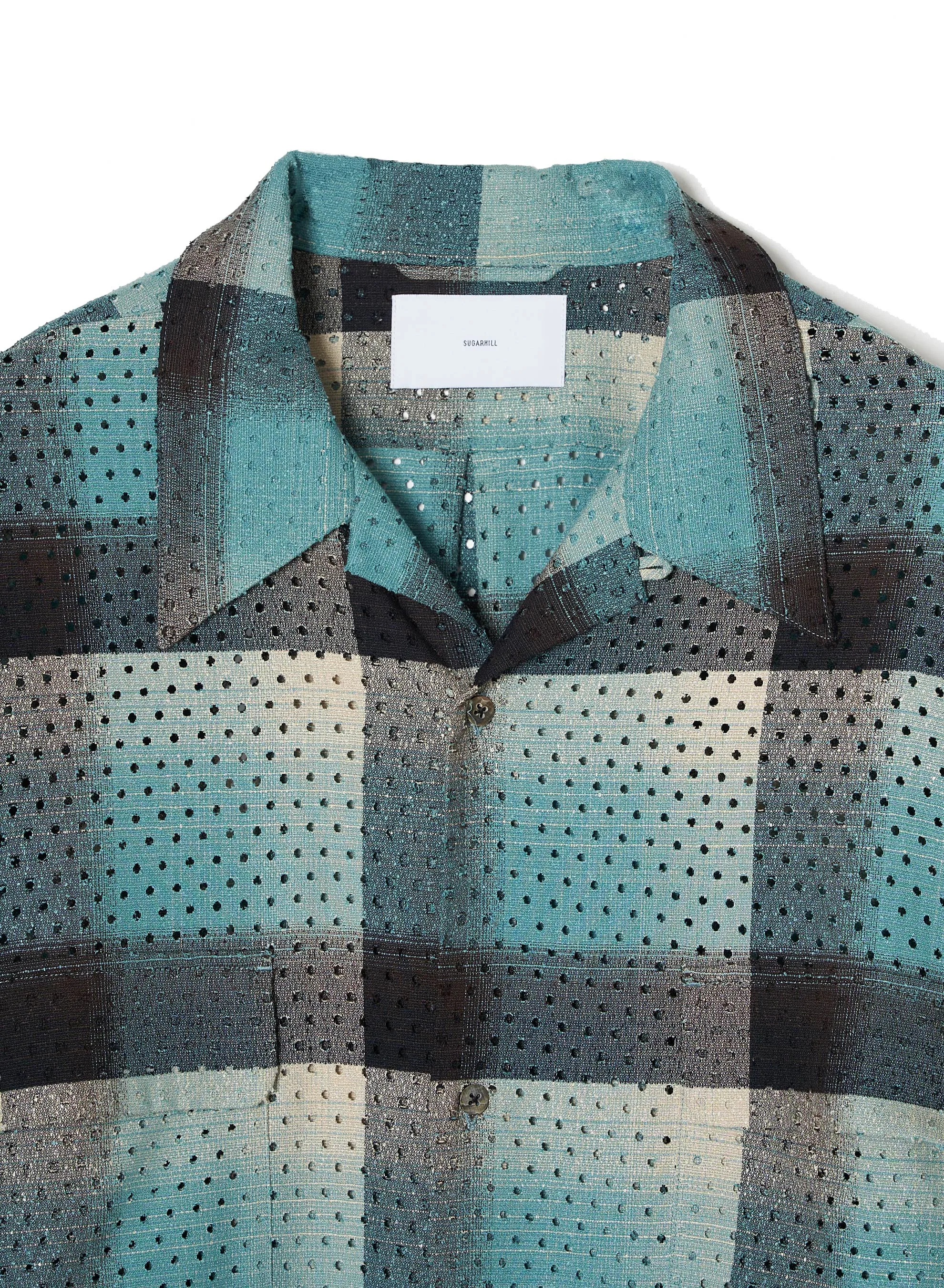 PUNCHING RAYON OMBRE PLAID OPEN COLLAR BLOUSE sold by Sugarhill product image thumbnail 5