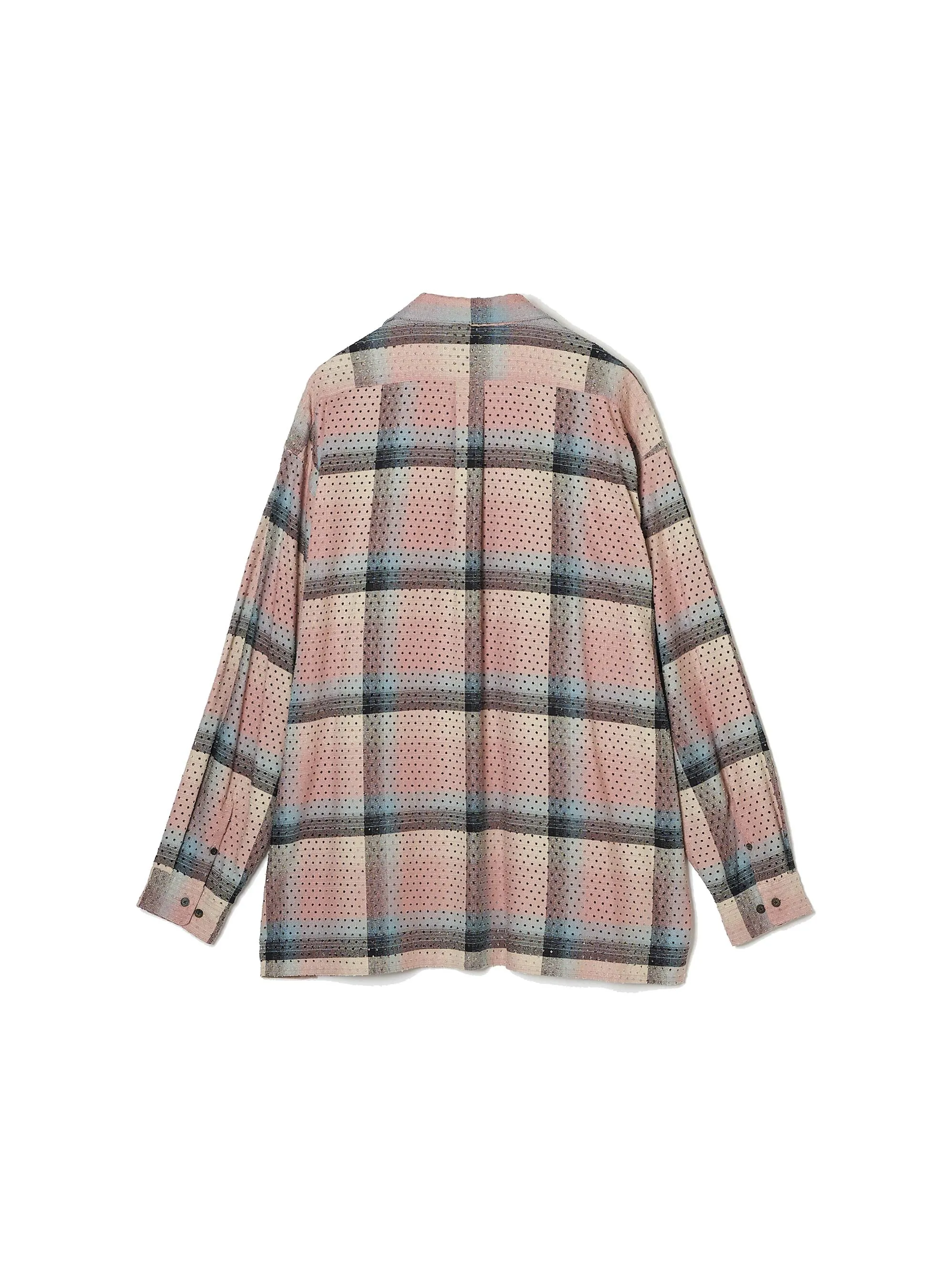 PUNCHING RAYON OMBRE PLAID OPEN COLLAR BLOUSE sold by Sugarhill product image thumbnail 2