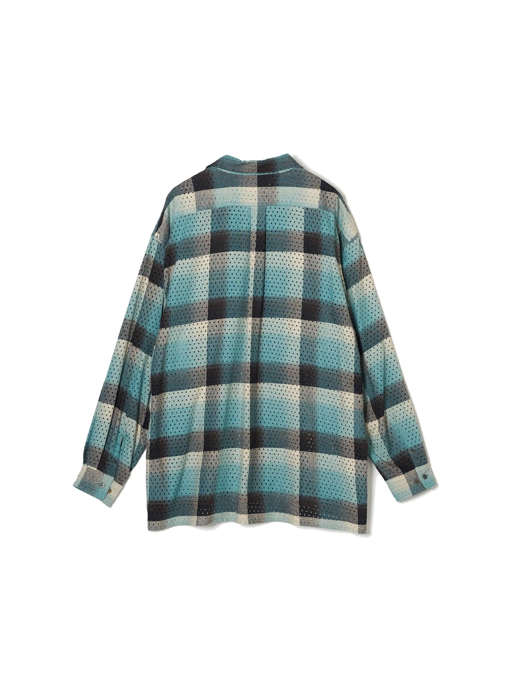 PUNCHING RAYON OMBRE PLAID OPEN COLLAR BLOUSE sold by Sugarhill product image thumbnail 4