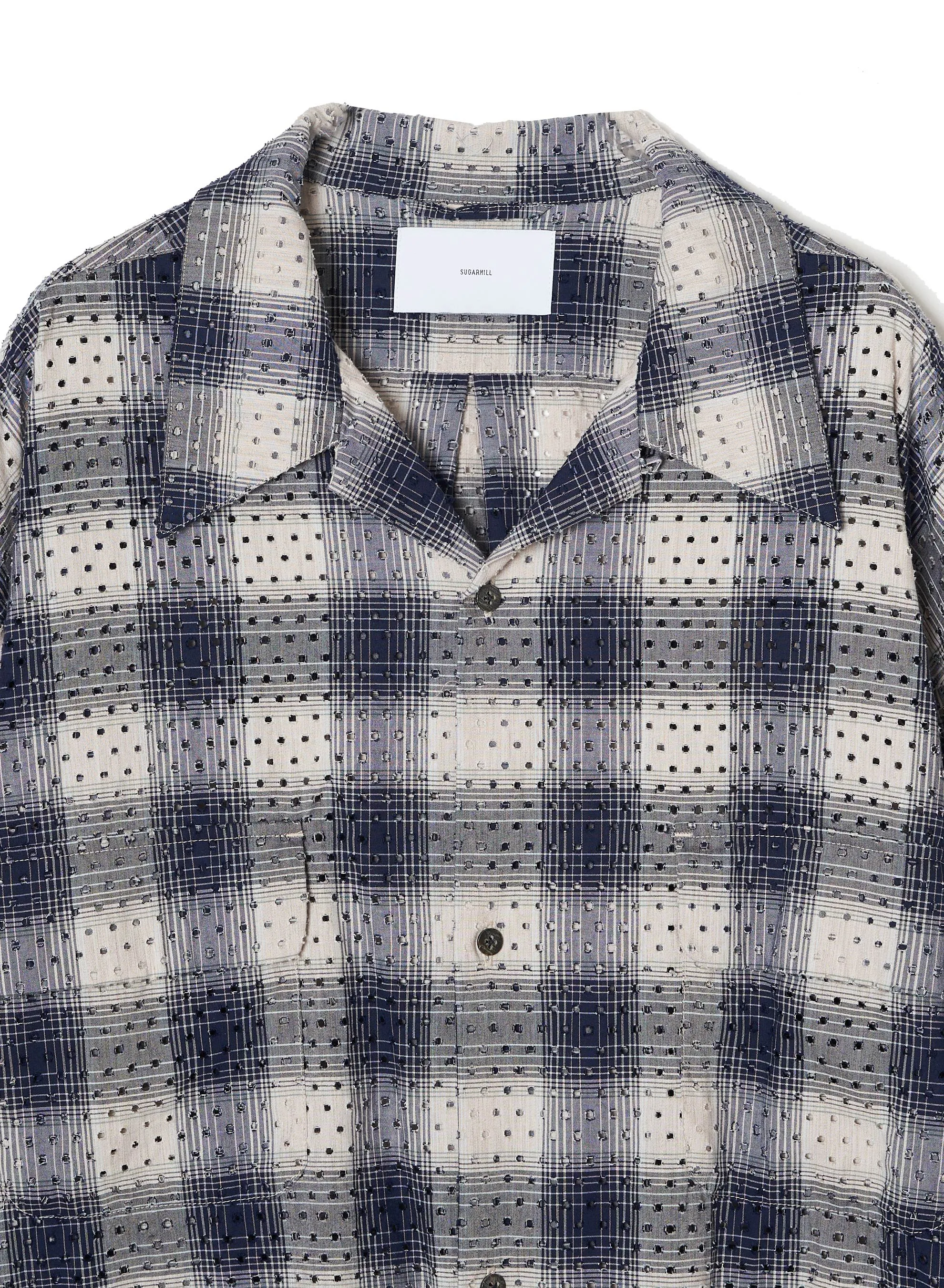 PUNCHING YAK OMBRE PLAID OPEN COLLAR BLOUSE sold by Sugarhill product image thumbnail 5