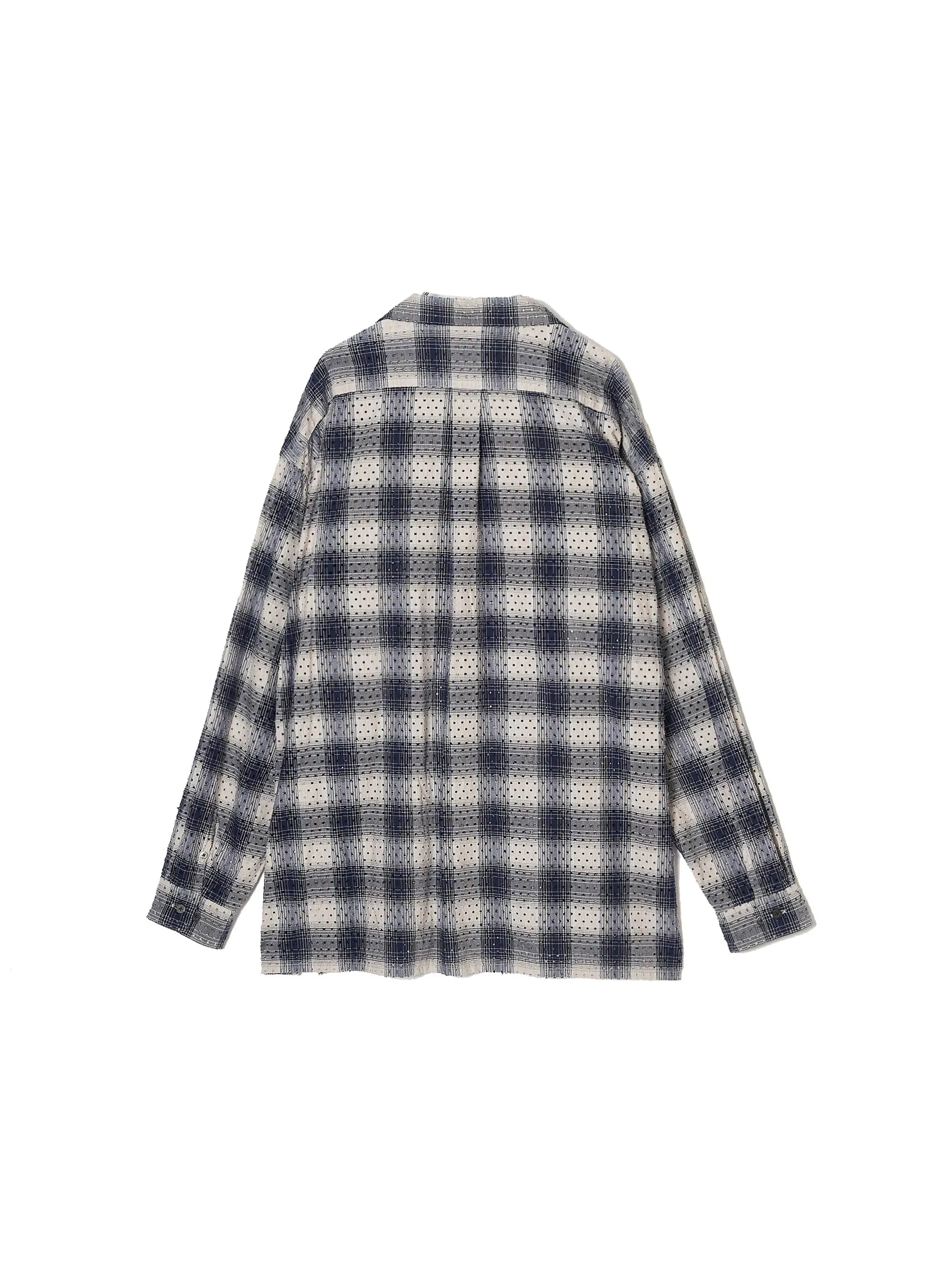 PUNCHING YAK OMBRE PLAID OPEN COLLAR BLOUSE sold by Sugarhill product image thumbnail 2