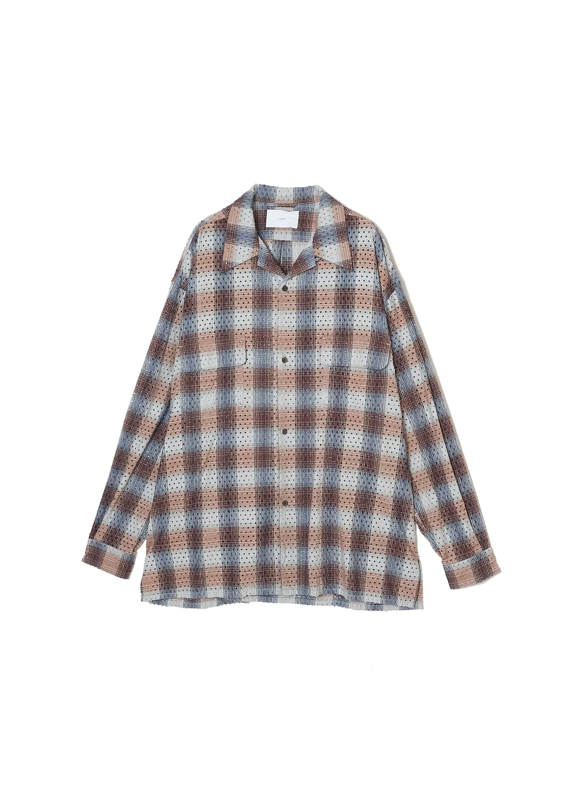 PUNCHING YAK OMBRE PLAID OPEN COLLAR BLOUSE sold by Sugarhill product image thumbnail 3