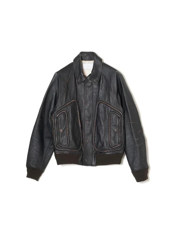 CORDED LEATHER BLOUSON made by Sugar Hill Tokyo