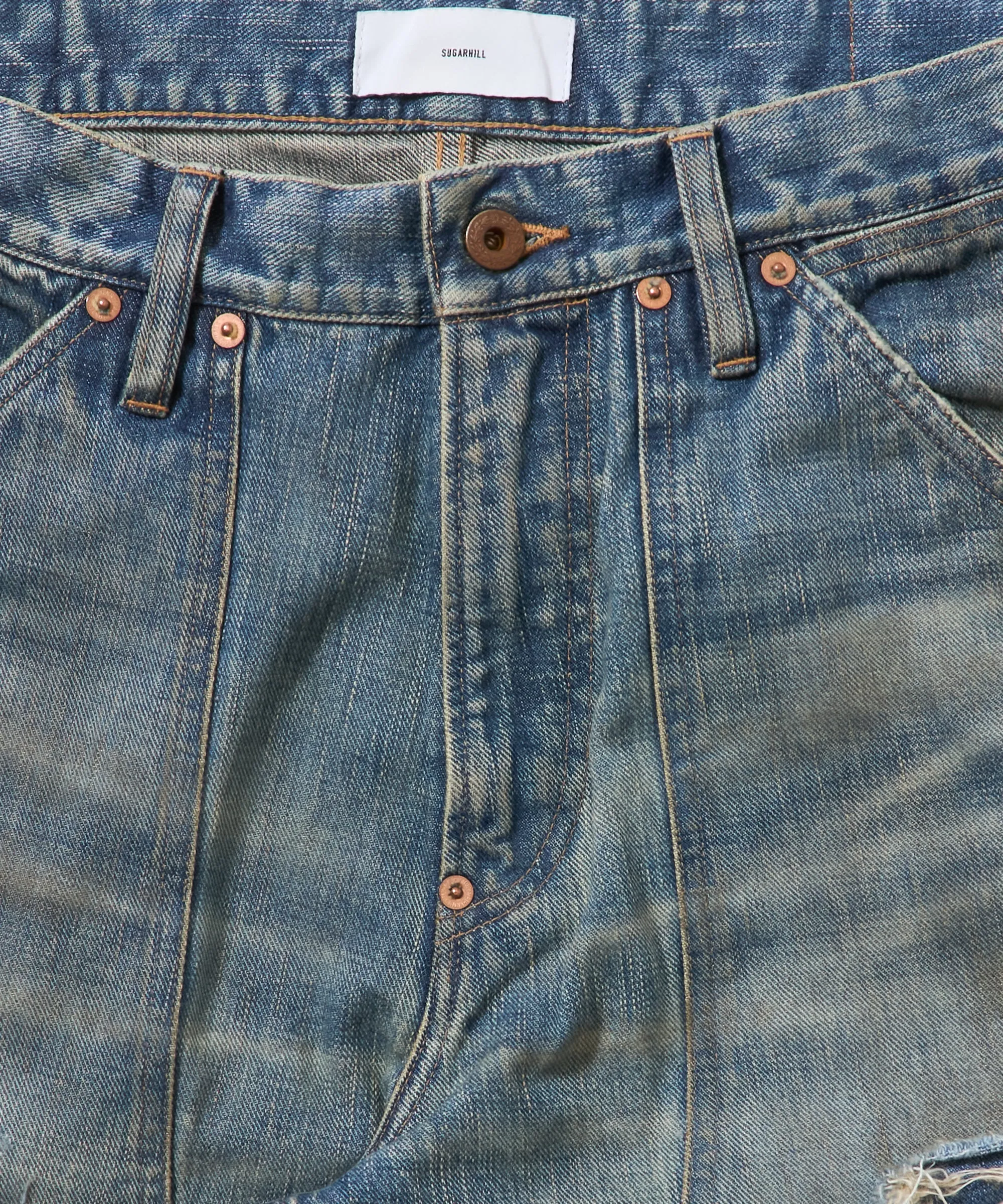 DESTRESSED MODERN DENIM DOUBLE KNEE CUT sold by Sugarhill product image thumbnail 3