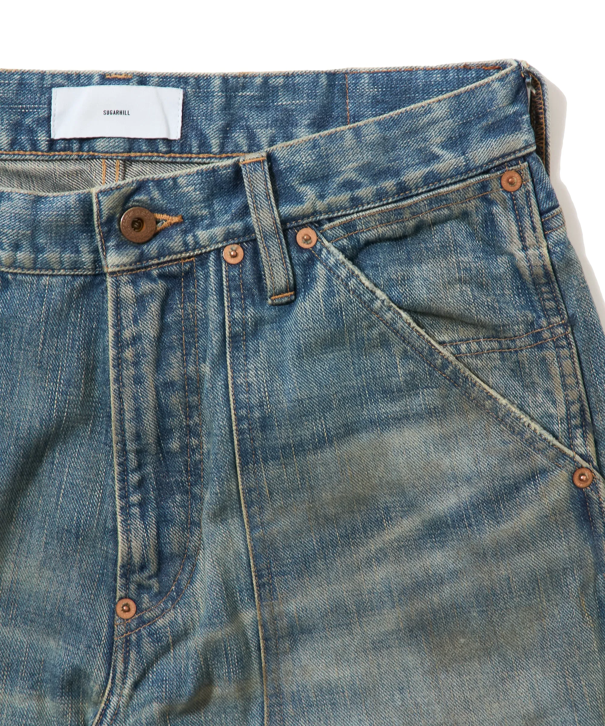 DESTRESSED MODERN DENIM DOUBLE KNEE CUT sold by Sugarhill product image thumbnail 5