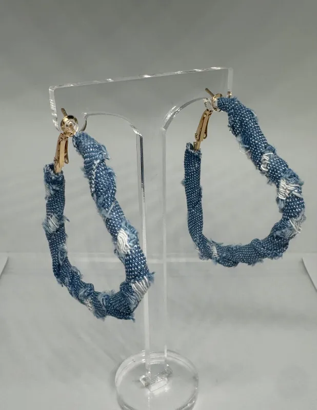 Denim Heart Shaped Earrings made by House of Charmz & More