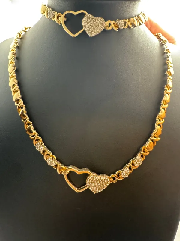 Hallow heart Neckalace & Bracelet Set made by House of Charmz & More