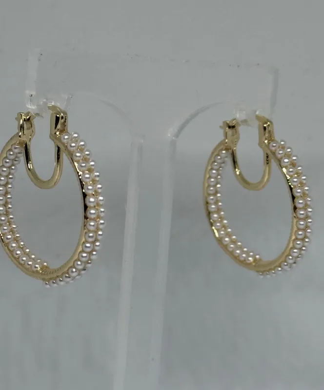 Small Pearl Hoops made by House of Charmz & More