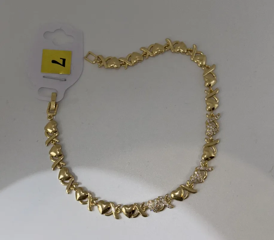 Stainless Steel Gold XoXo Anklet made by House of Charmz & More