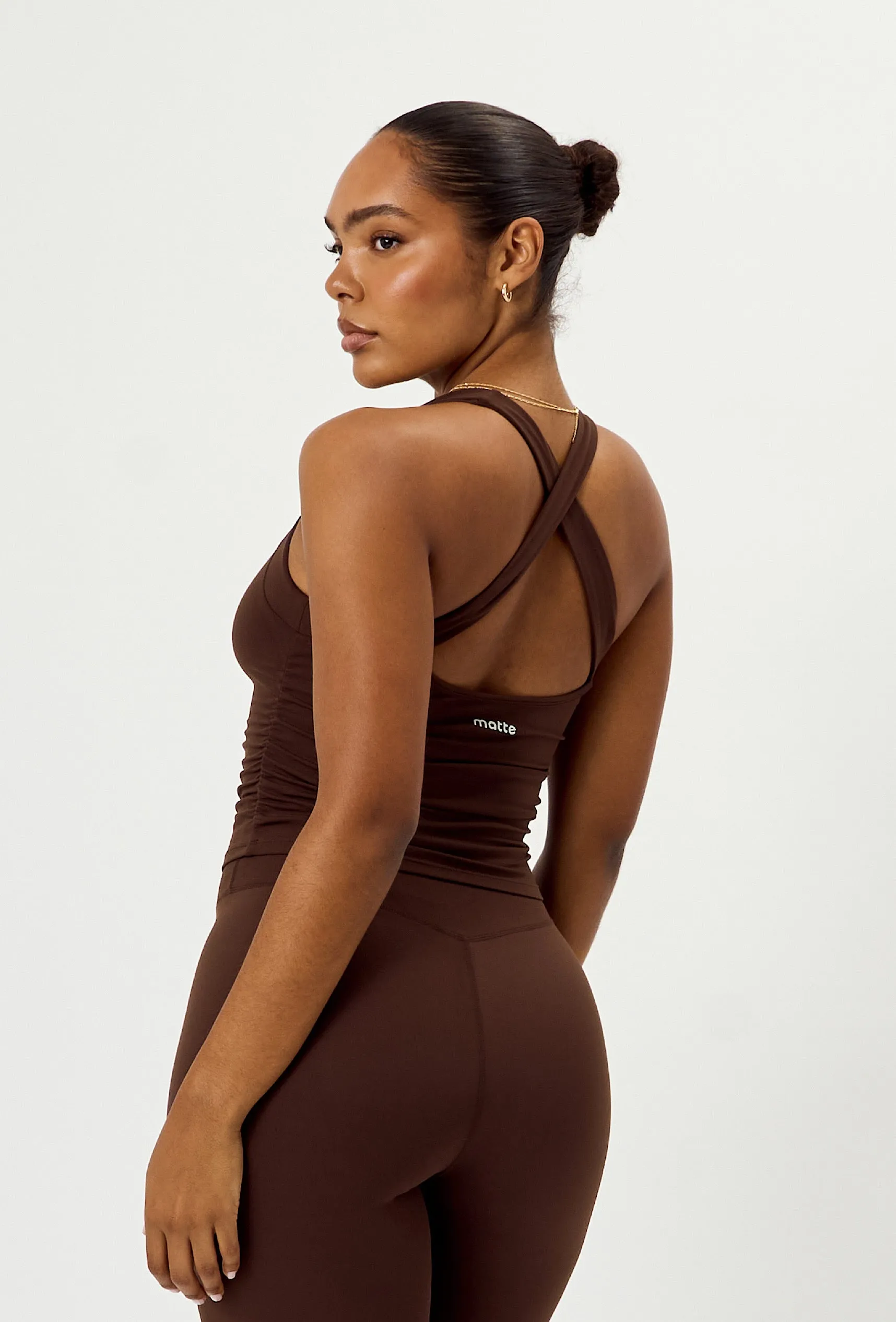 Soft Cinch Tank - Espresso sold by Matte Collection product image thumbnail 3
