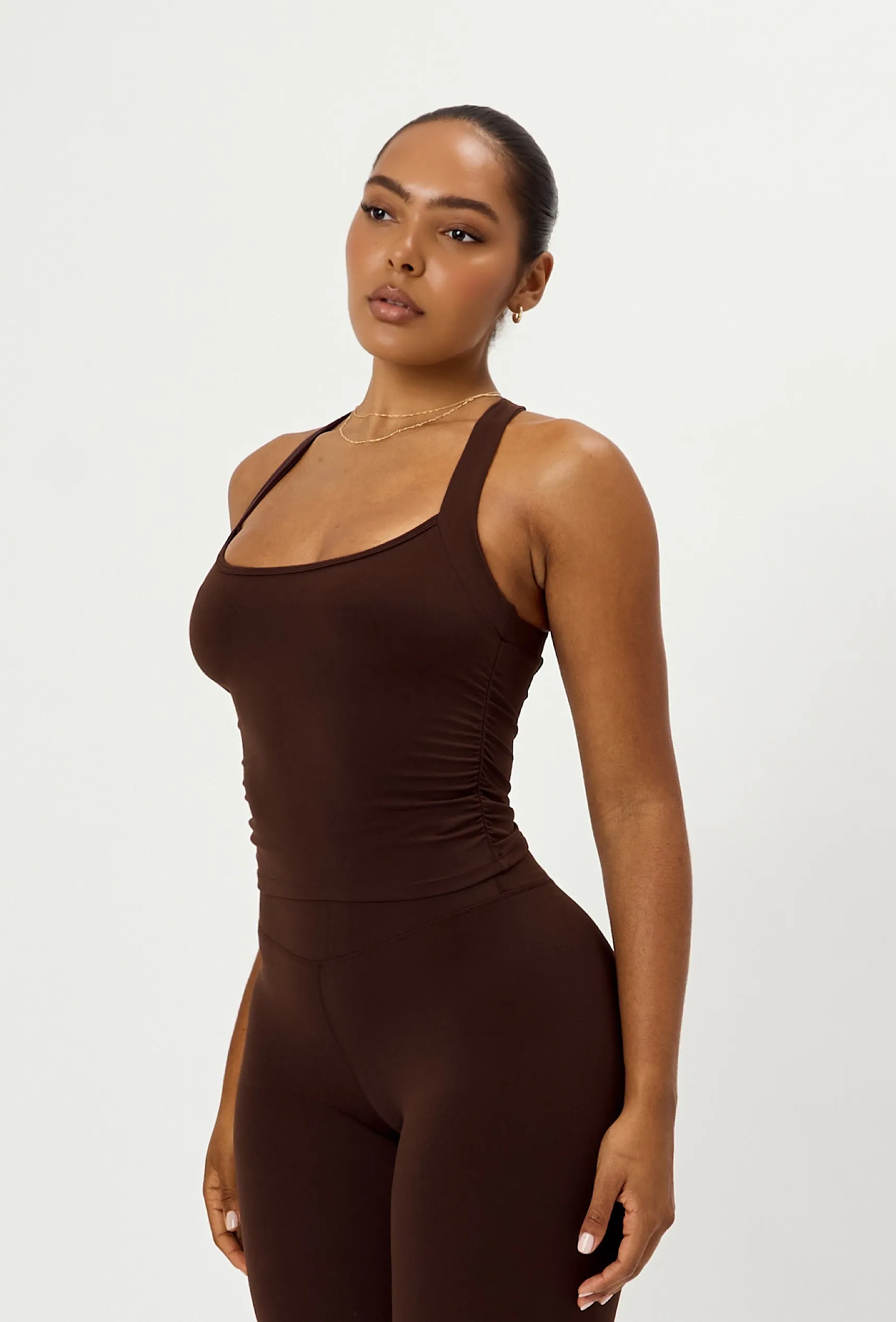 Soft Cinch Tank - Espresso sold by Matte Collection product image thumbnail 2