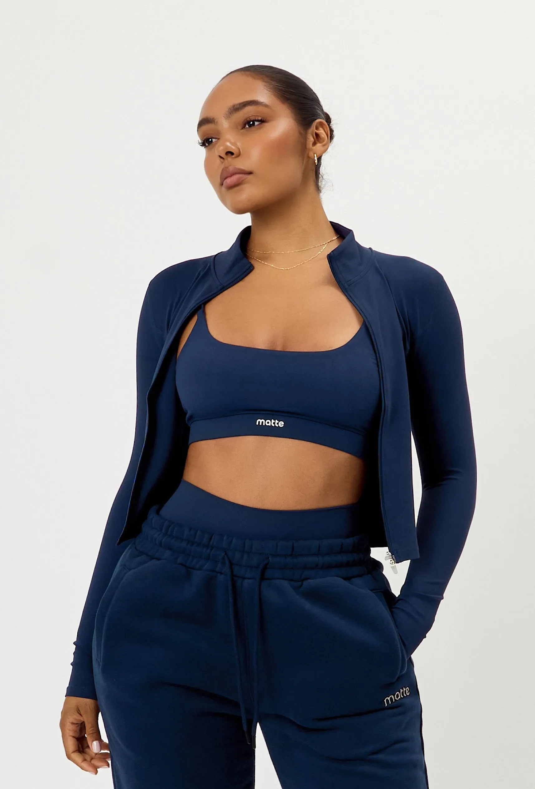 Sculpt Zip Long Sleeve - Navy sold by Matte Collection product image thumbnail 2