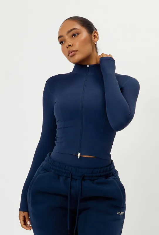 Sculpt Zip Long Sleeve - Navy sold by Matte Collection