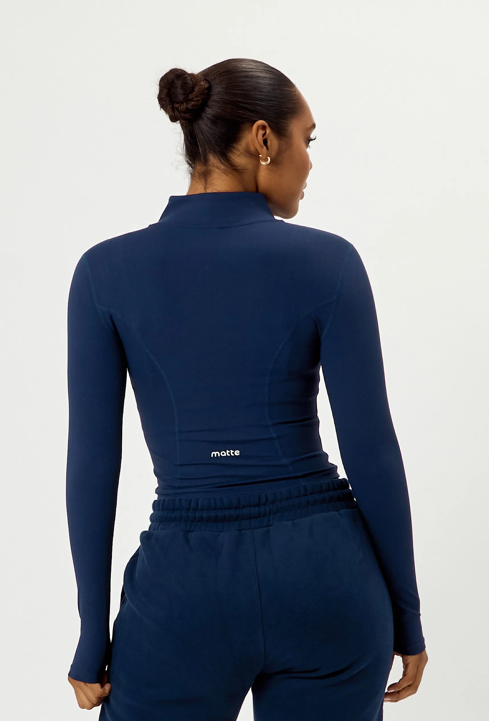 Sculpt Zip Long Sleeve - Navy sold by Matte Collection product image thumbnail 3
