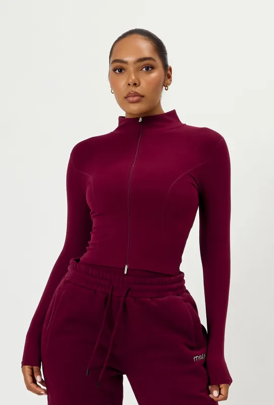 Sculpt Zip Long Sleeve - Burgundy sold by Matte Collection
