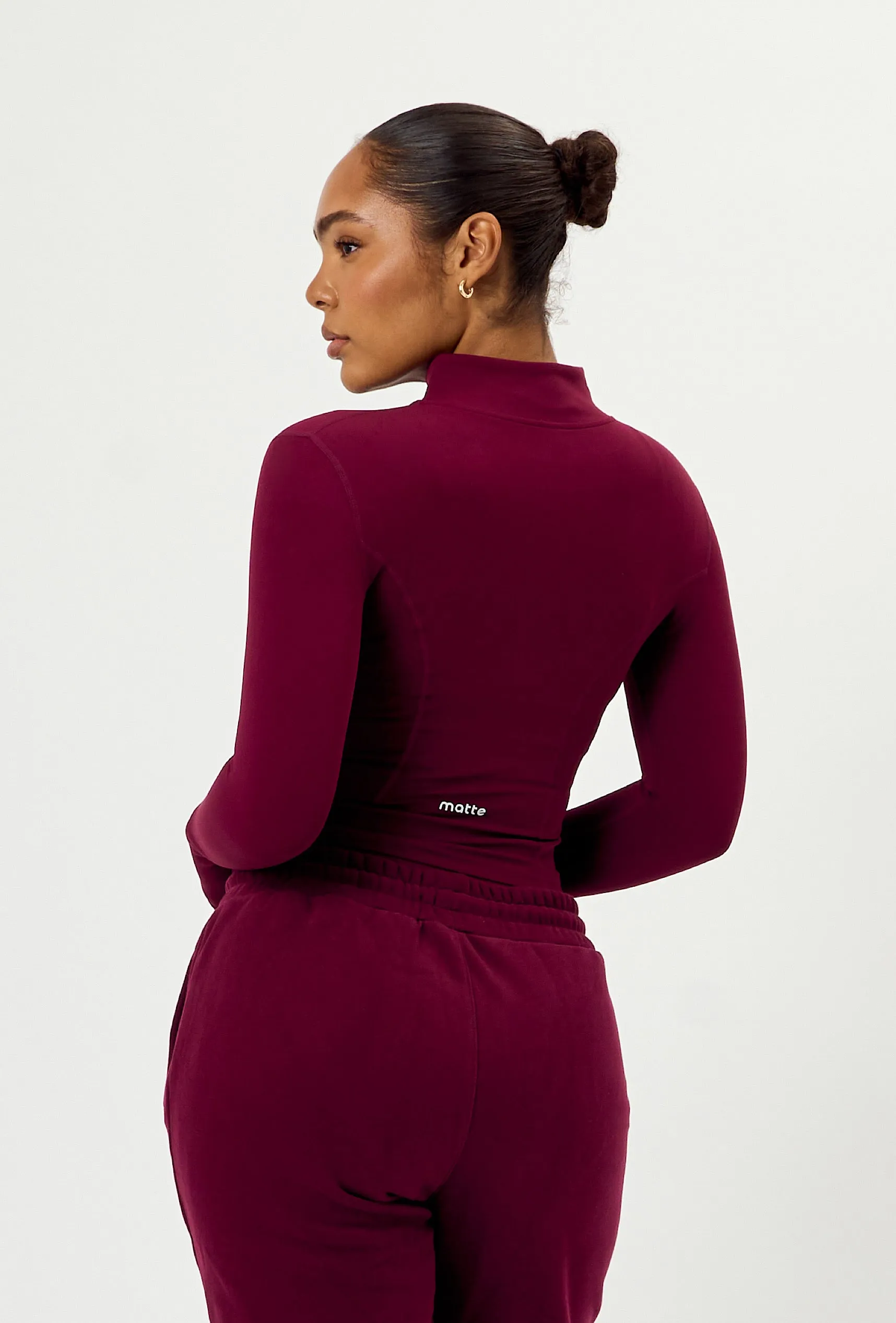 Sculpt Zip Long Sleeve - Burgundy sold by Matte Collection product image thumbnail 4