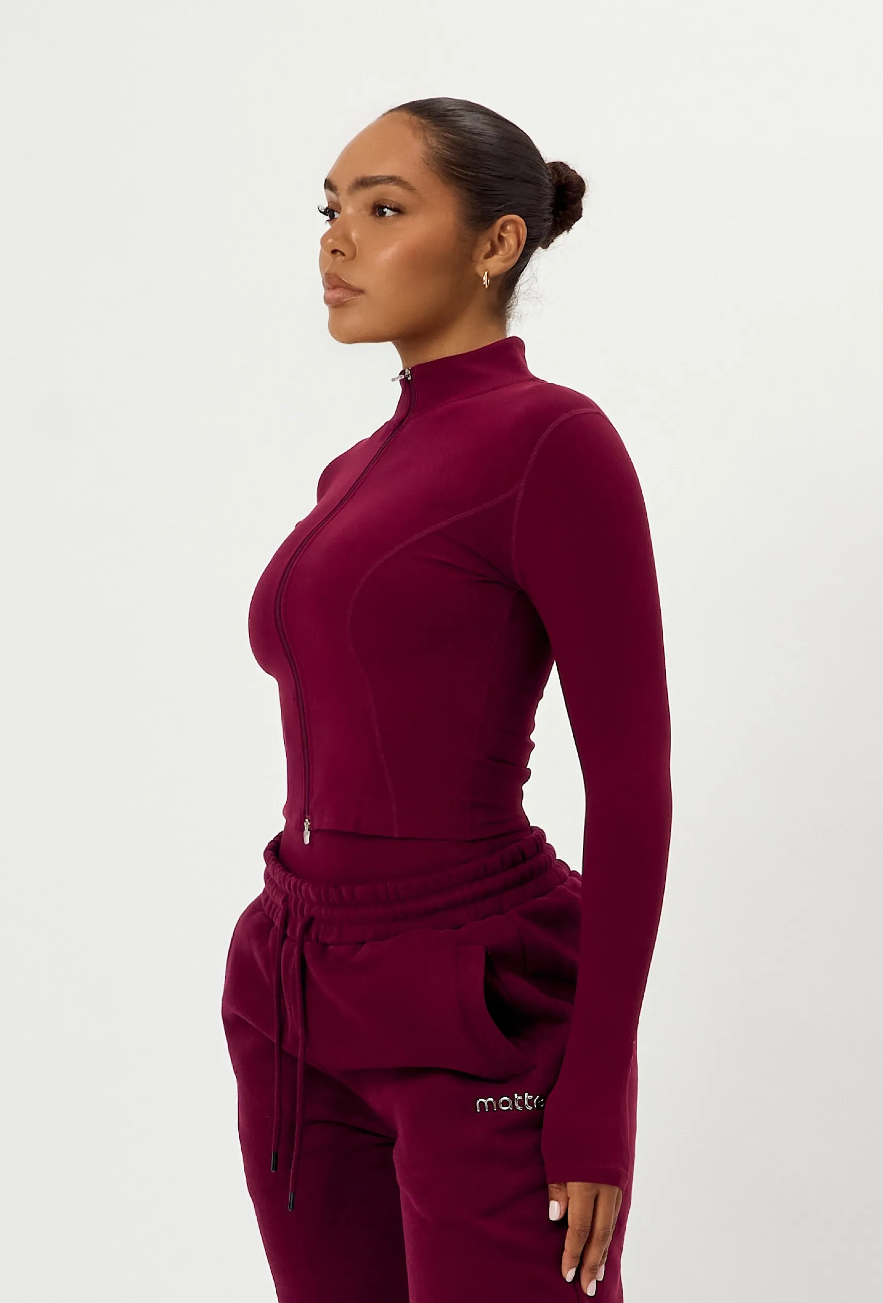 Sculpt Zip Long Sleeve - Burgundy sold by Matte Collection product image thumbnail 3