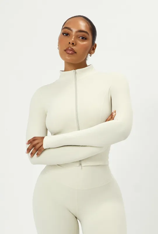 Sculpt Zip Long Sleeve - Vanilla sold by Matte Collection