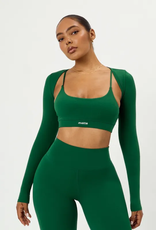 Align Long Sleeve Crop Top - Fern sold by Matte Collection