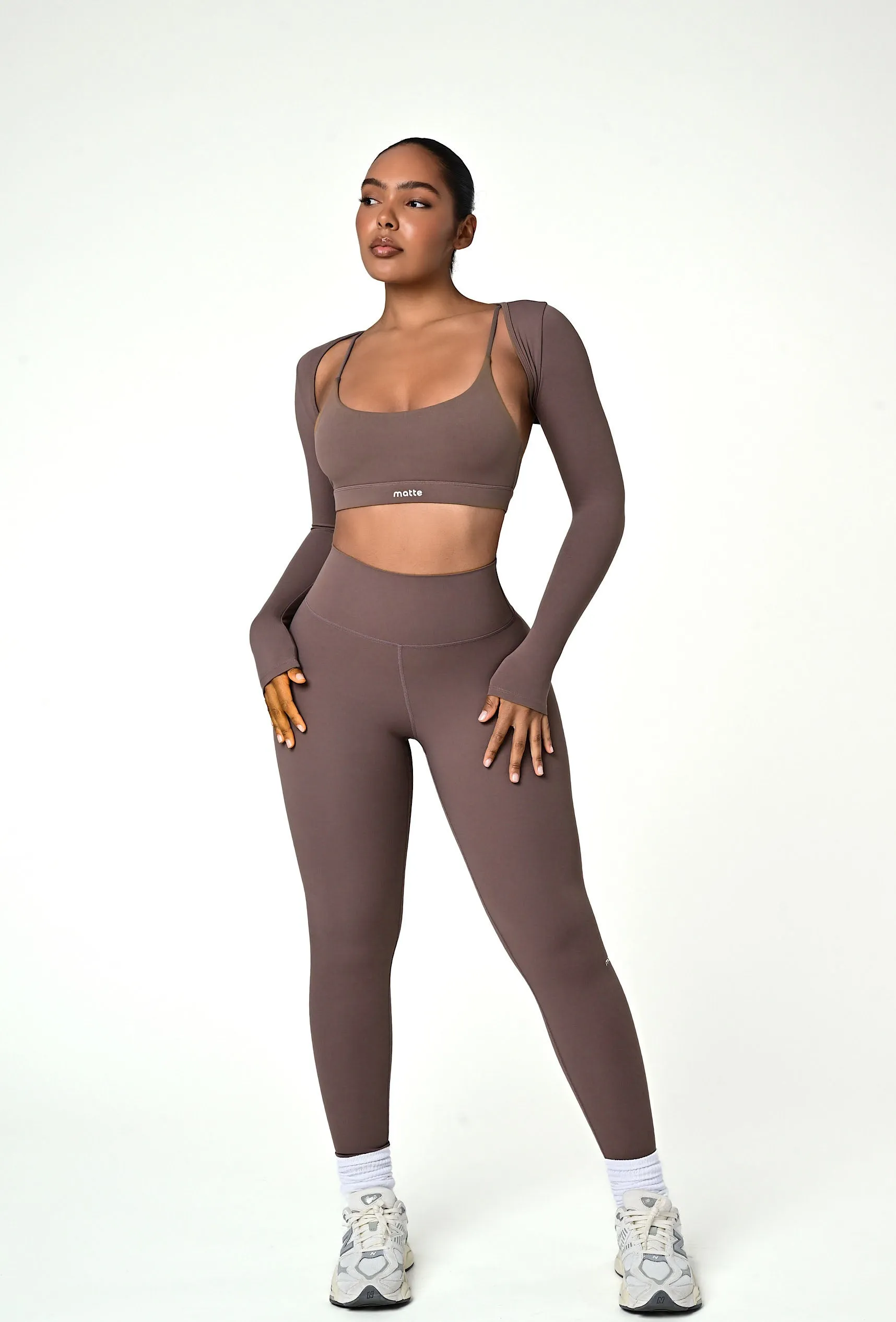 Align Long Sleeve Crop Top - Soft Cocoa sold by Matte Collection product image thumbnail 3