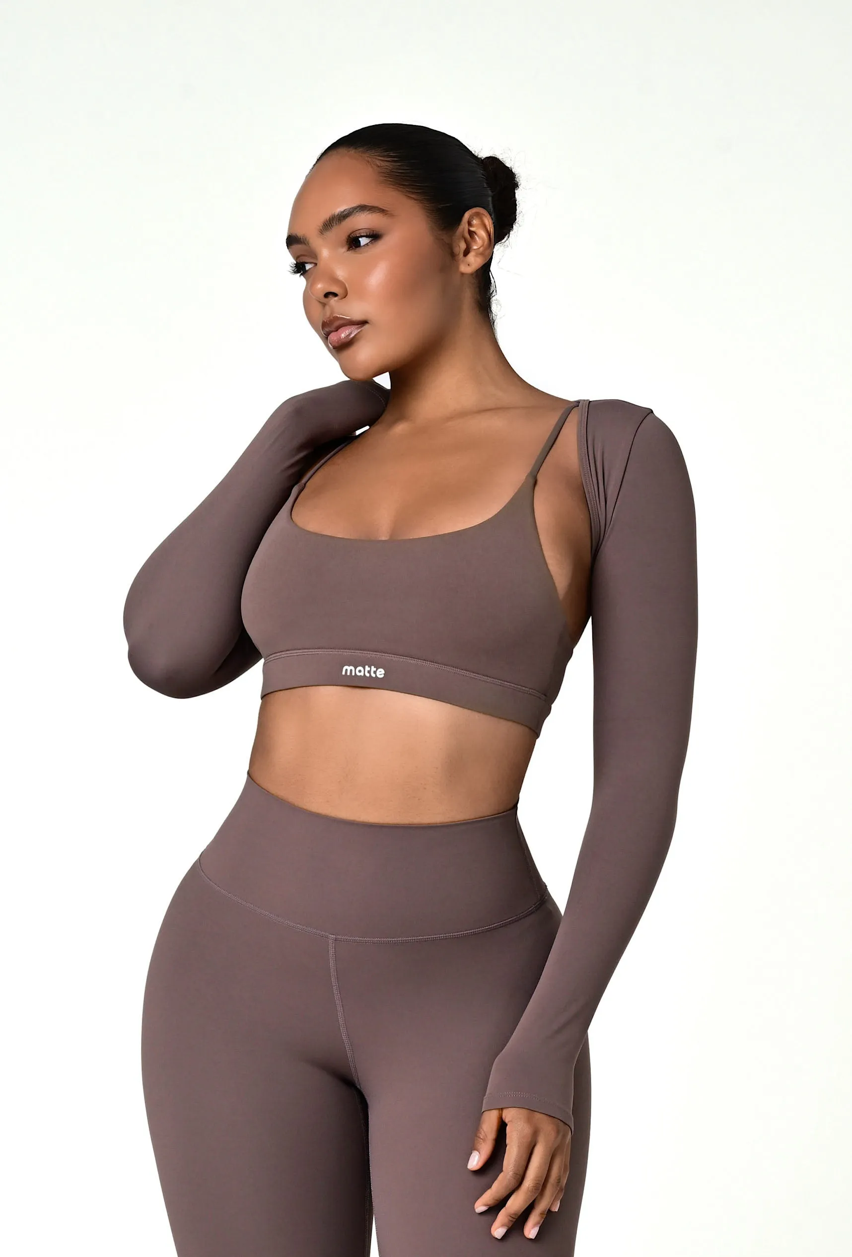 Align Long Sleeve Crop Top - Soft Cocoa sold by Matte Collection