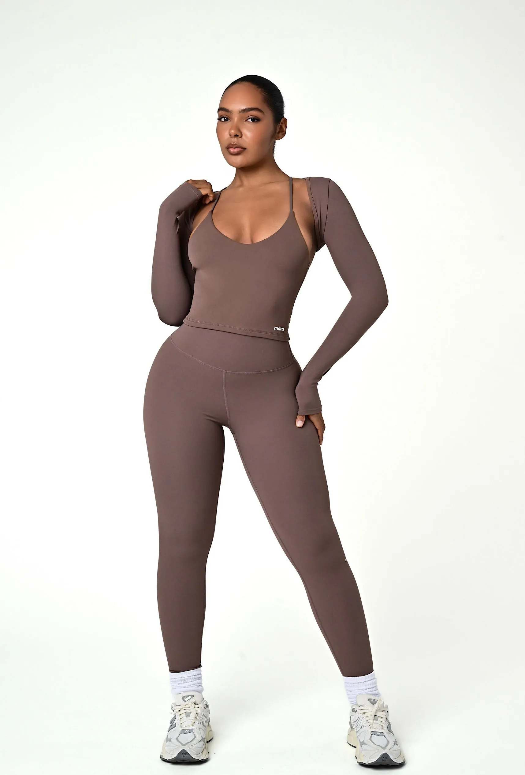 Align Long Sleeve Crop Top - Soft Cocoa sold by Matte Collection product image thumbnail 2